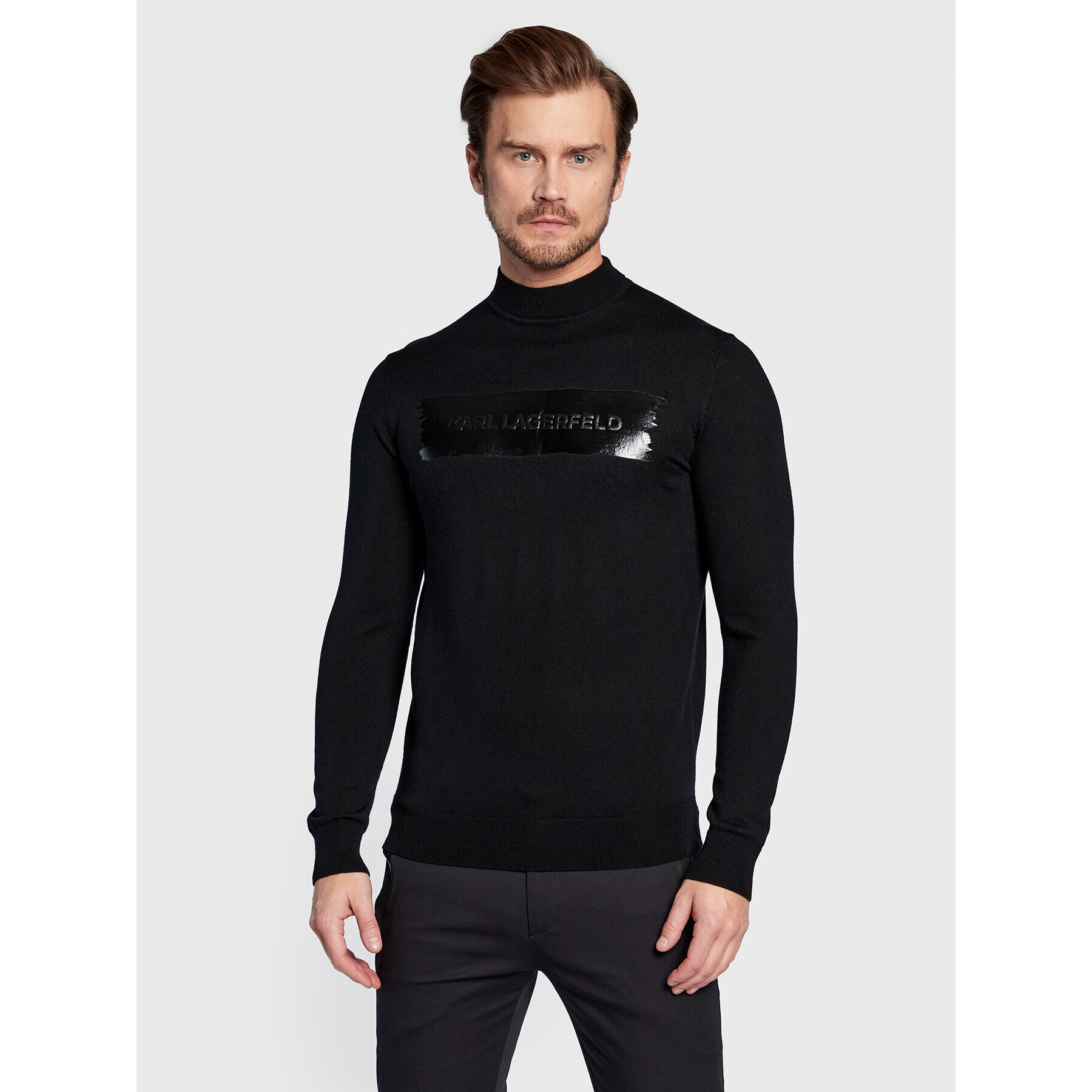 KARL LAGERFELD Sweater 655017 524399 Fekete Regular Fit - Pepit.hu