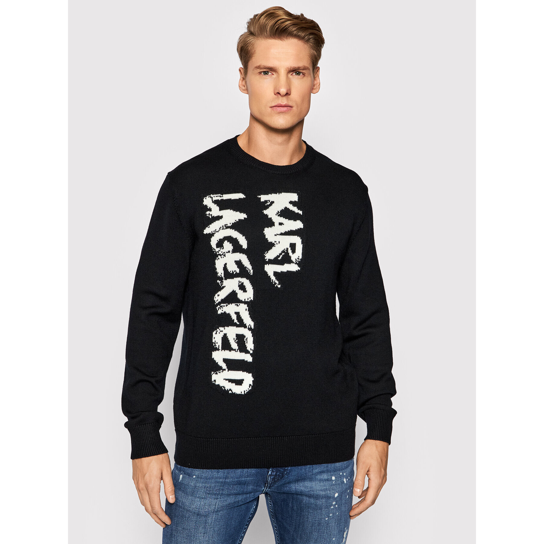 KARL LAGERFELD Sweater 655025 512399 Fekete Regular Fit - Pepit.hu