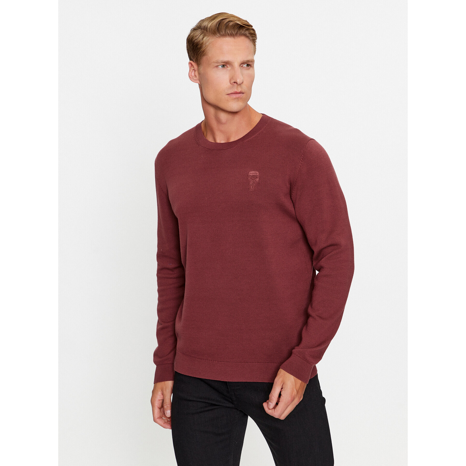 KARL LAGERFELD Sweater 655029 534301 Piros Regular Fit - Pepit.hu