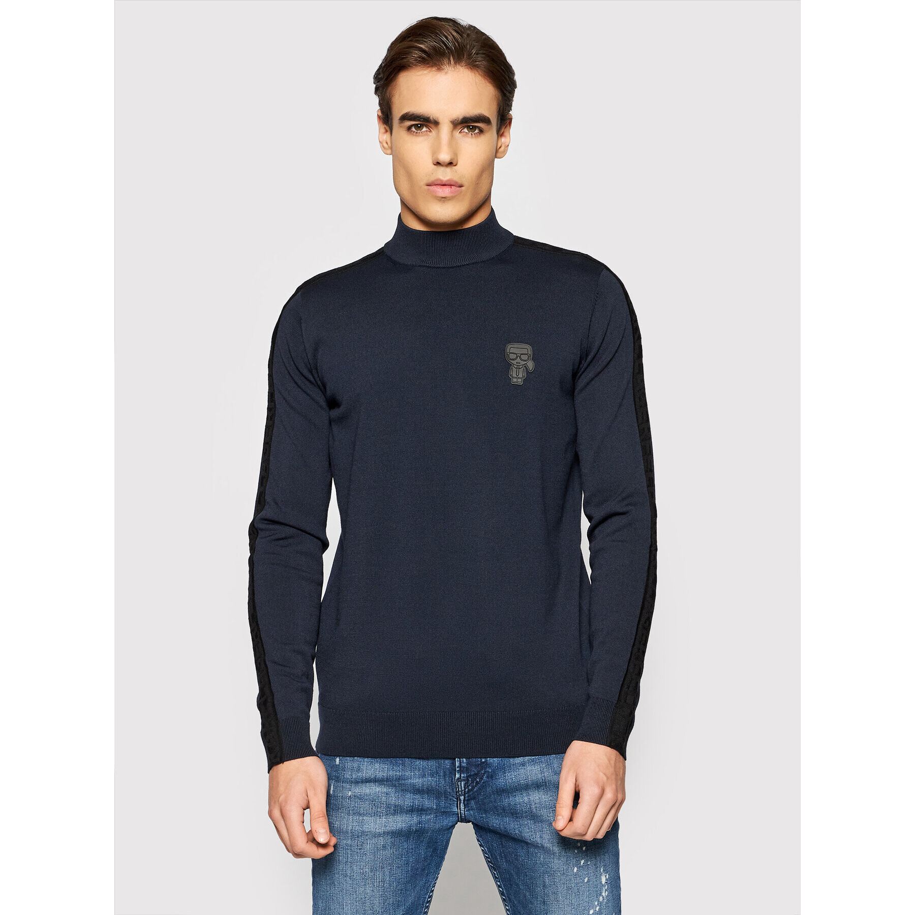 KARL LAGERFELD Sweater 655038 512304 Sötétkék Regular Fit - Pepit.hu