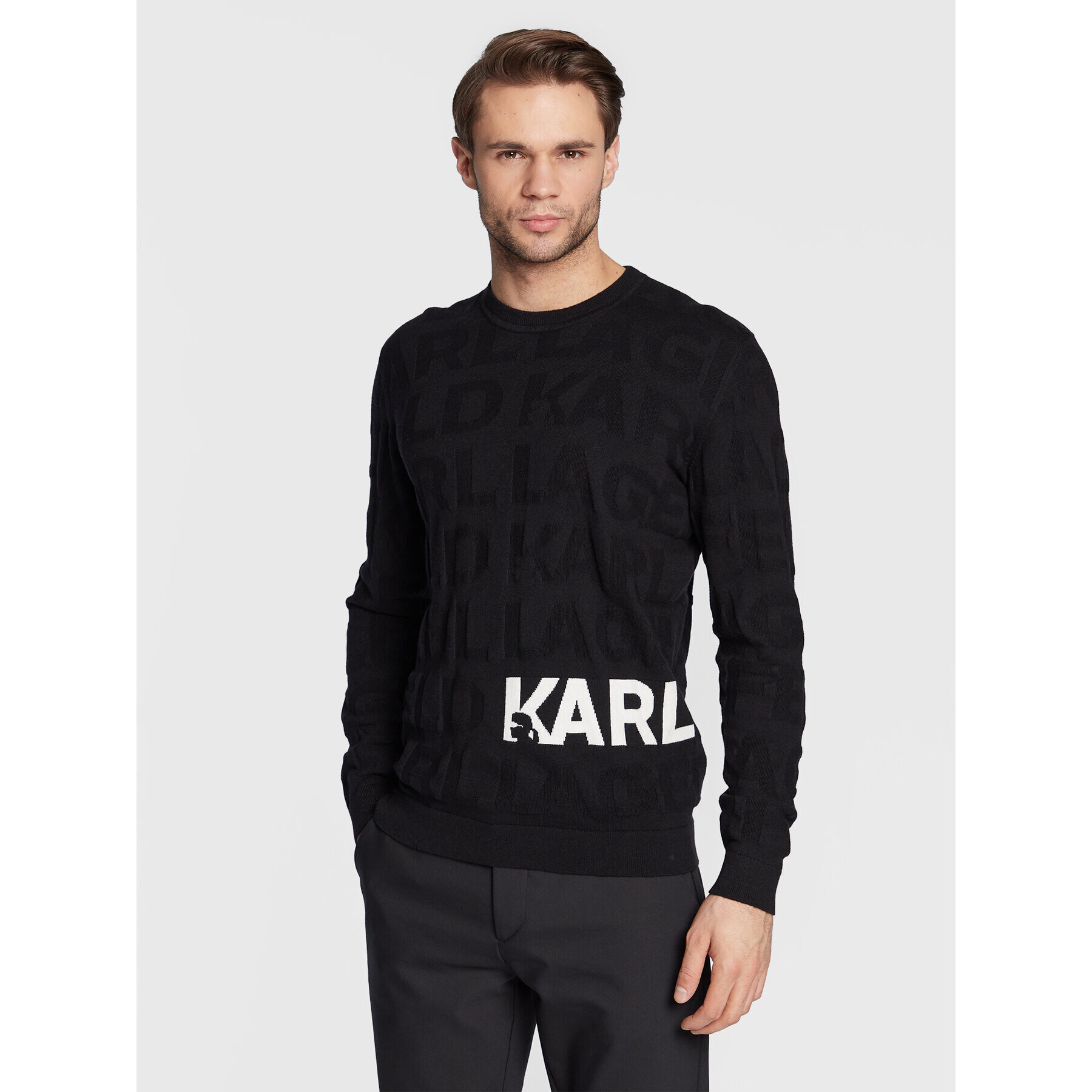 KARL LAGERFELD Sweater 655038 524305 Fekete Regular Fit - Pepit.hu