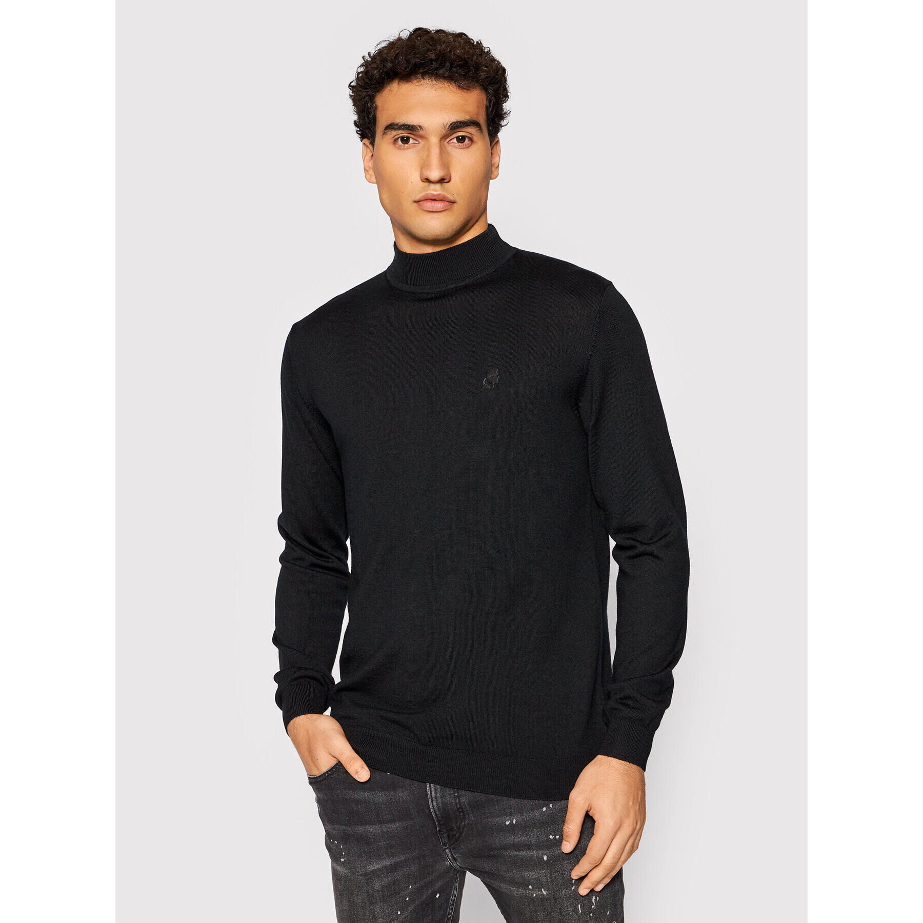 KARL LAGERFELD Sweater Knit 655002 512399 Fekete Slim Fit - Pepit.hu