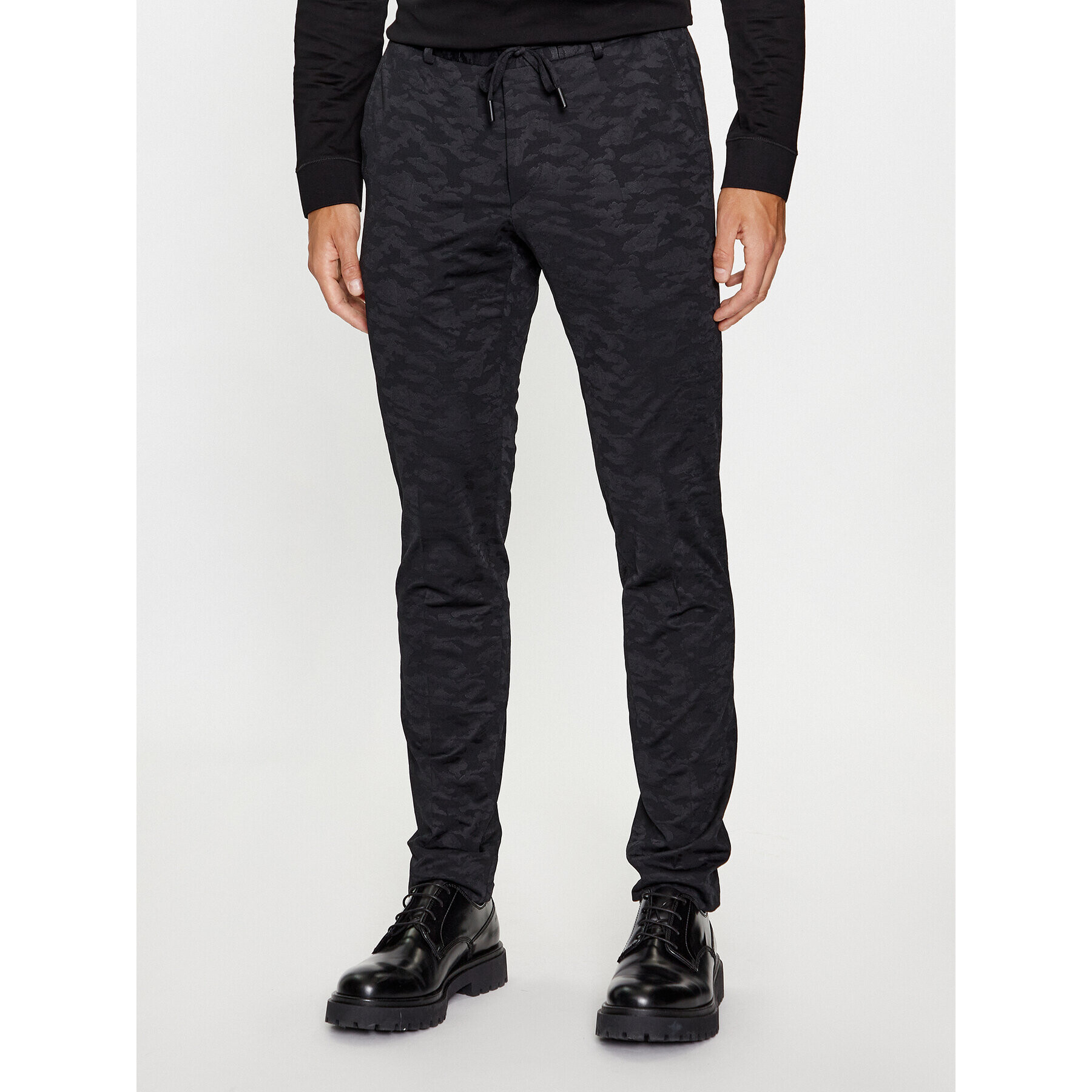 KARL LAGERFELD Szövet nadrág 255056-533003 Fekete Regular Fit - Pepit.hu