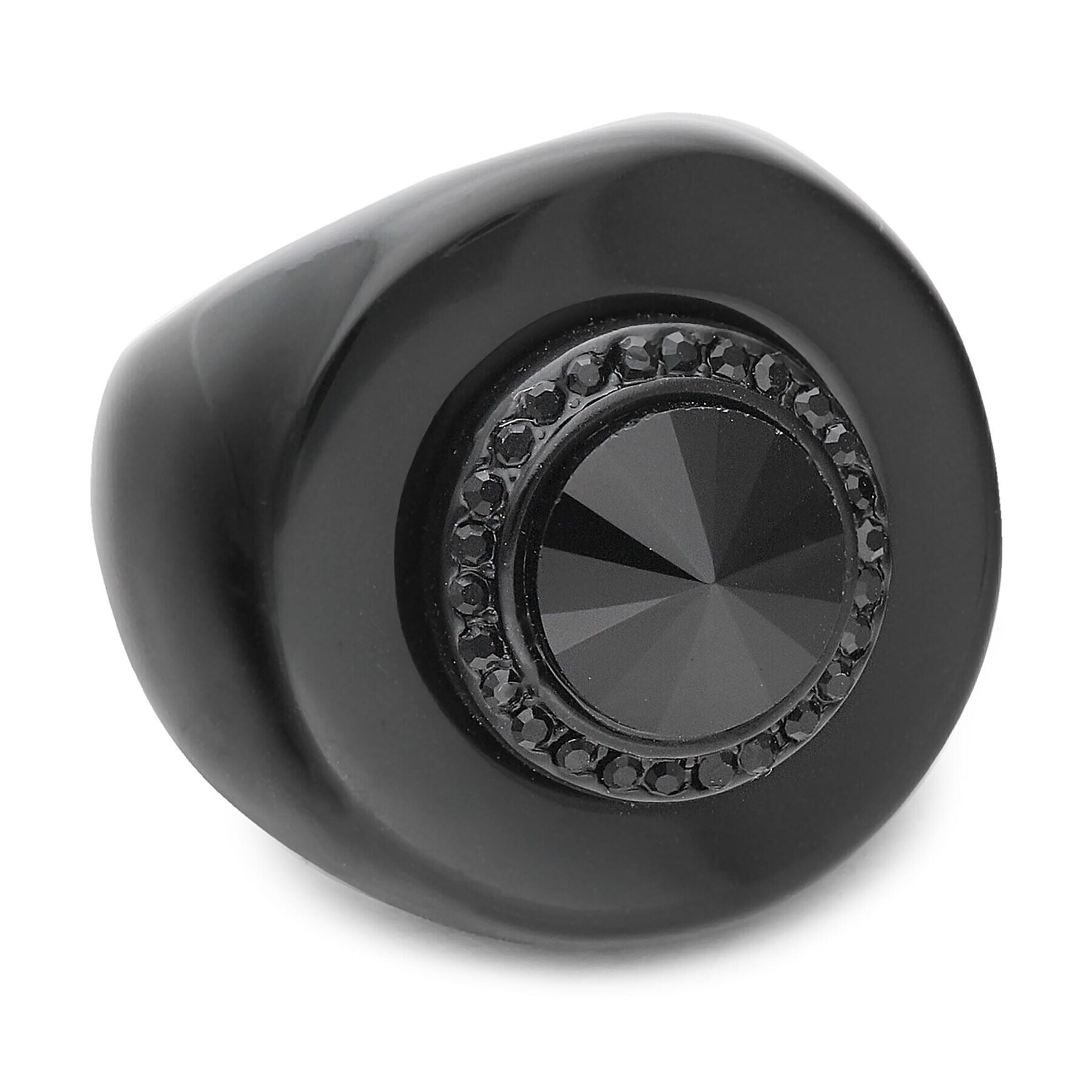 Kurt Geiger Gyűrű Round Resin Ring 8843300429 Fekete - Pepit.hu