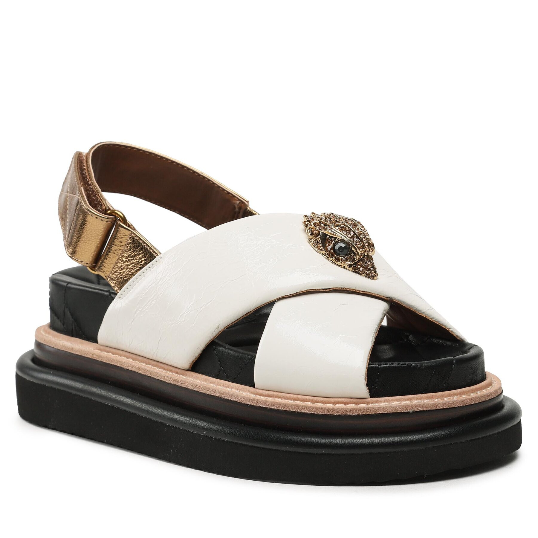 Kurt Geiger Papucs 225-Orson Cross Strap Sandal 9992241109 Ekru - Pepit.hu