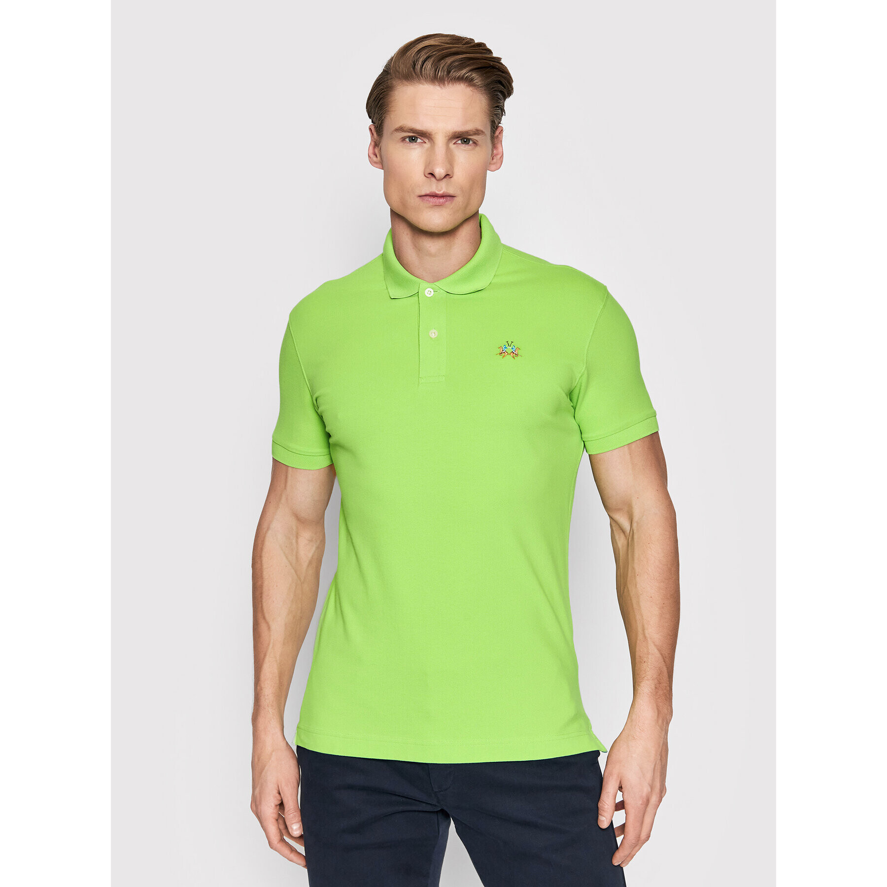 La Martina Pólóing Piquet CCMP02 PK001 Zöld Slim Fit - Pepit.hu