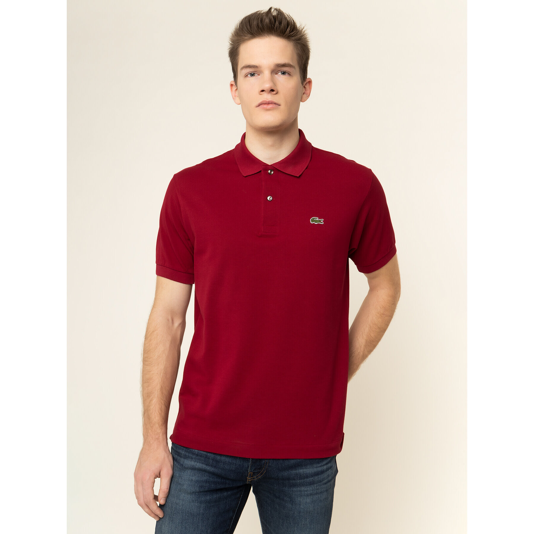 Lacoste Pólóing L1212 Bordó Classic Fit - Pepit.hu