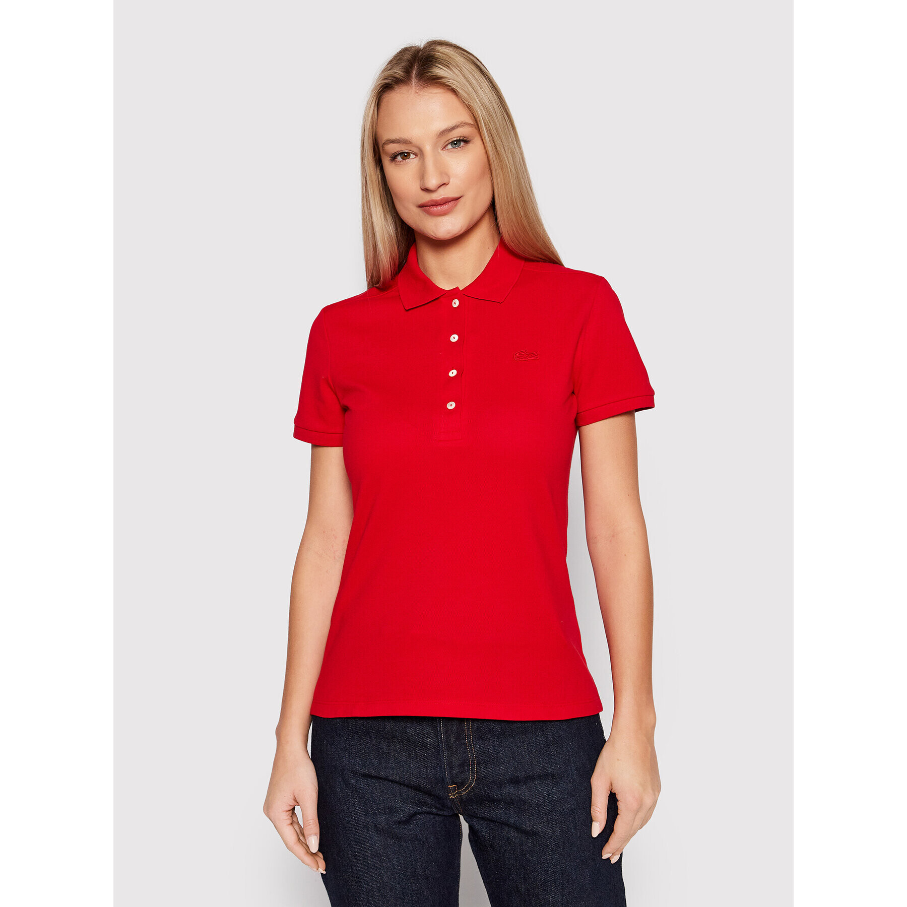 Lacoste Pólóing PF5462 Piros Slim Fit - Pepit.hu