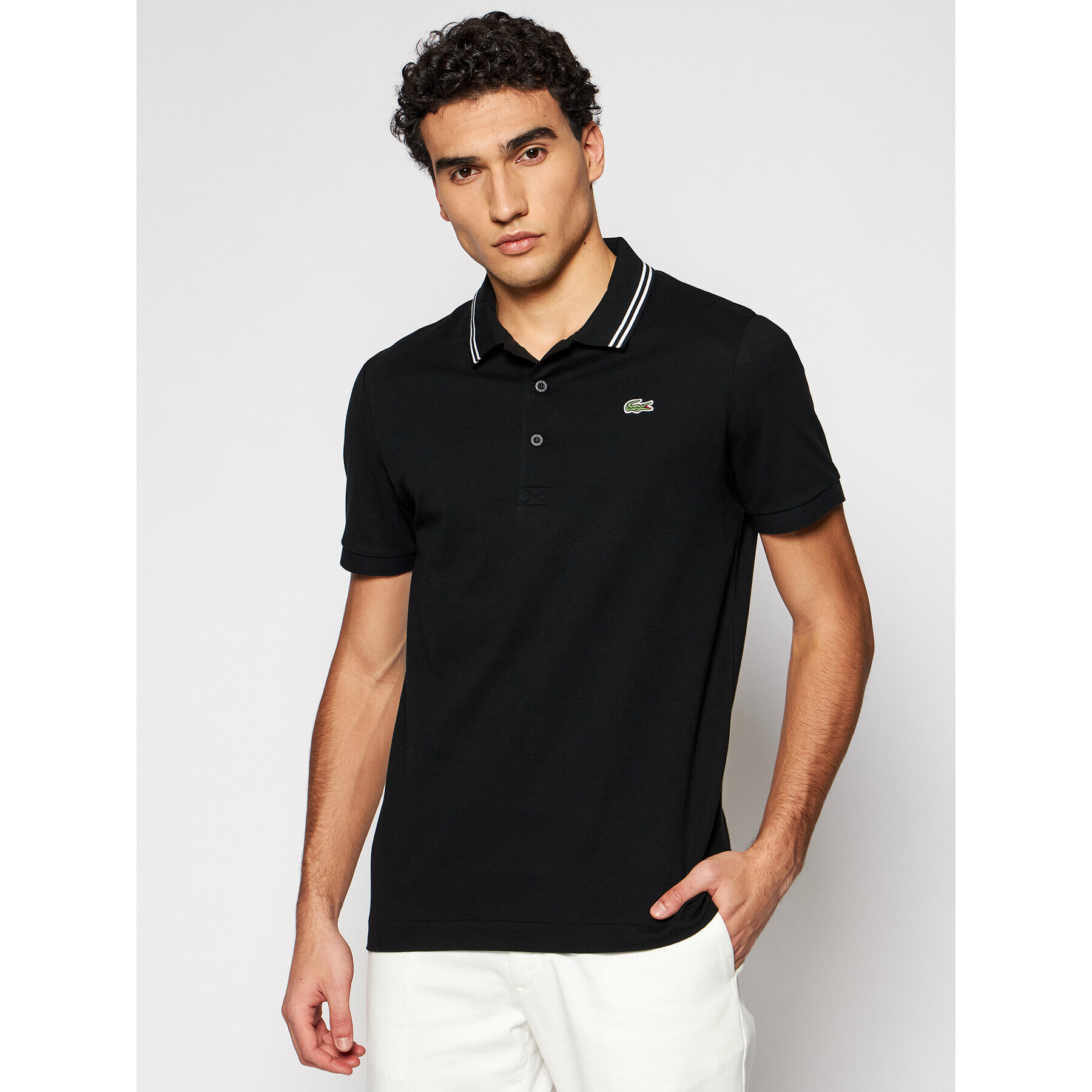 Lacoste Pólóing YH1482 Fekete Regular Fit - Pepit.hu