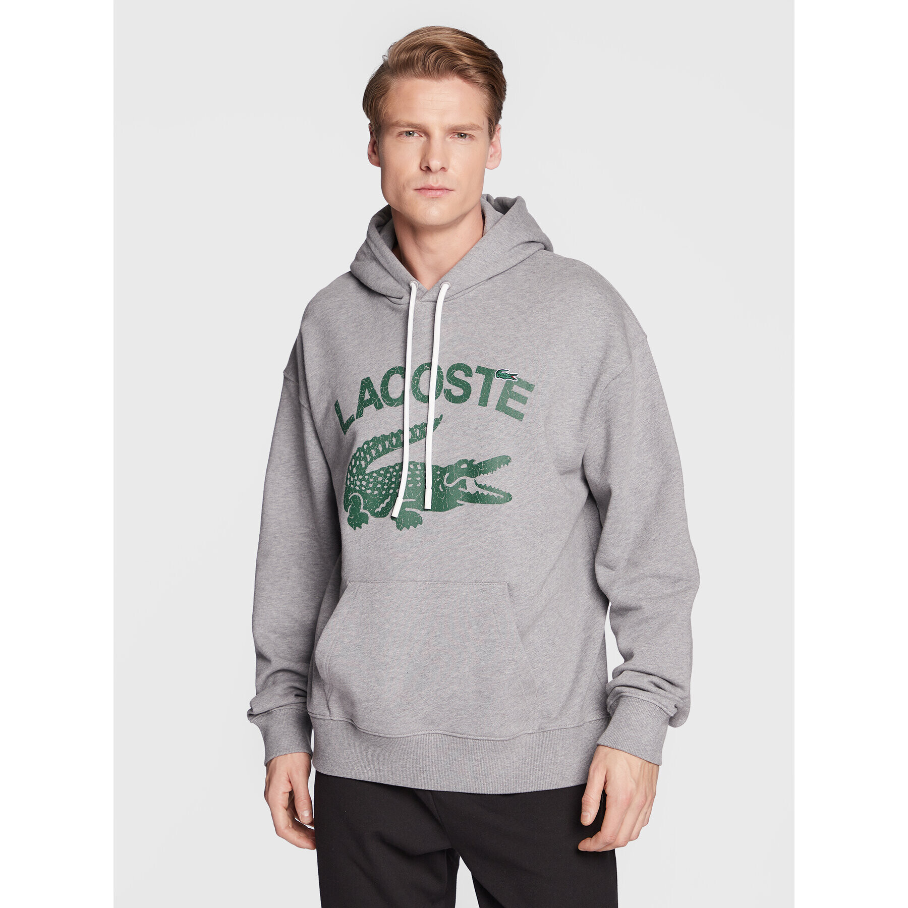 Lacoste Pulóver SH0107 Szürke Loose Fit - Pepit.hu