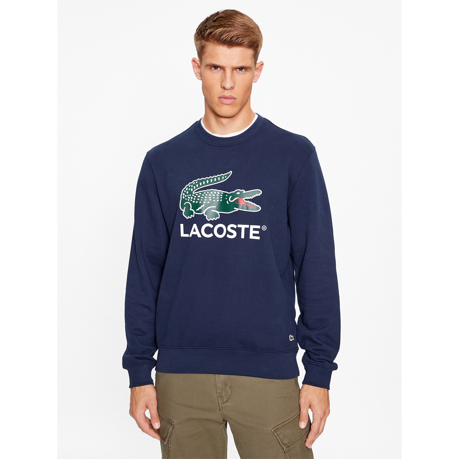 Lacoste Pulóver SH1281 Sötétkék Regular Fit - Pepit.hu