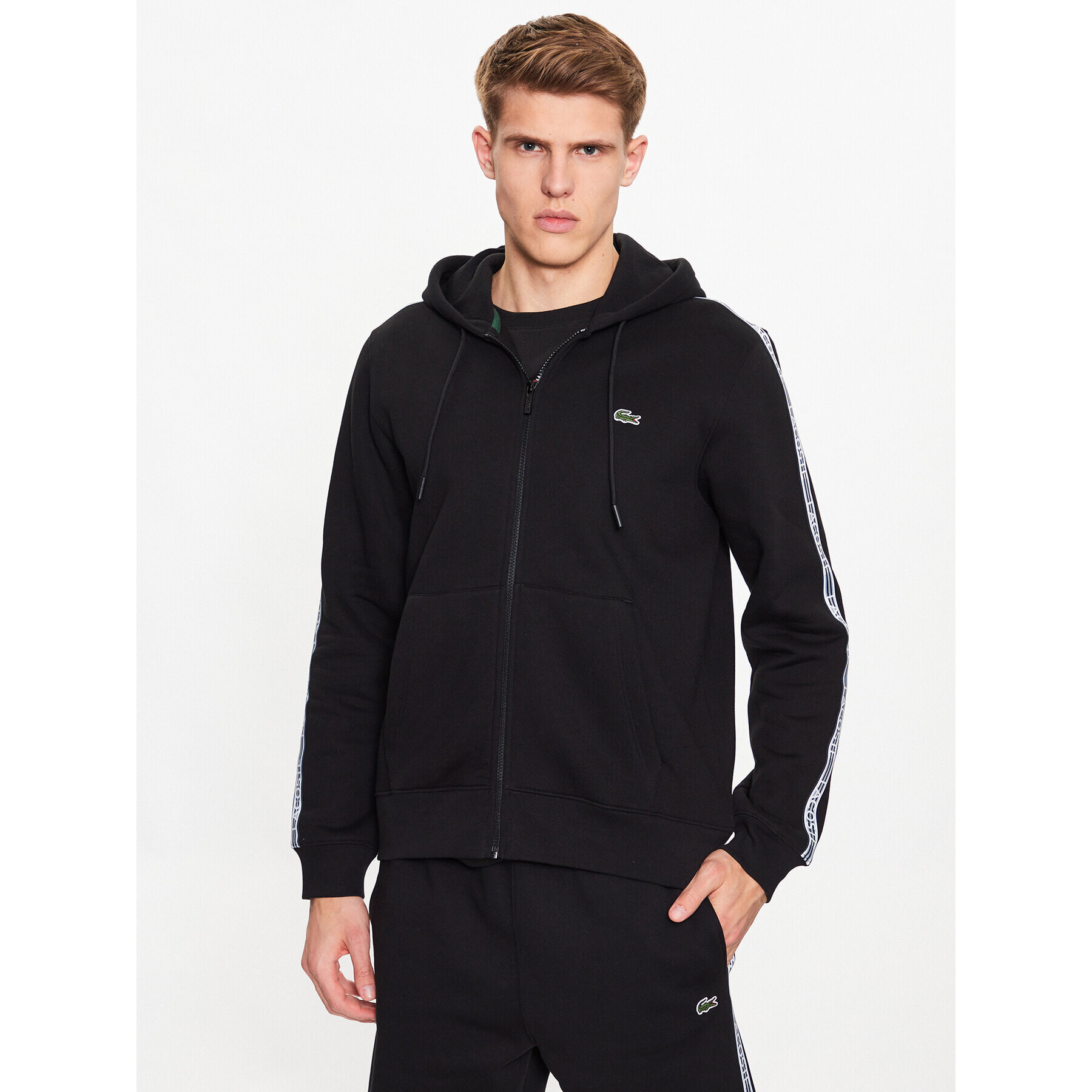 Lacoste Pulóver SH5065 Fekete Regular Fit - Pepit.hu