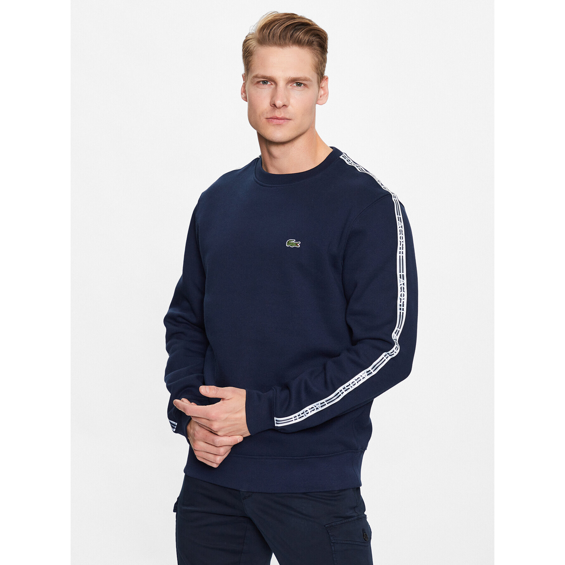 Lacoste Pulóver SH5073 Sötétkék Regular Fit - Pepit.hu