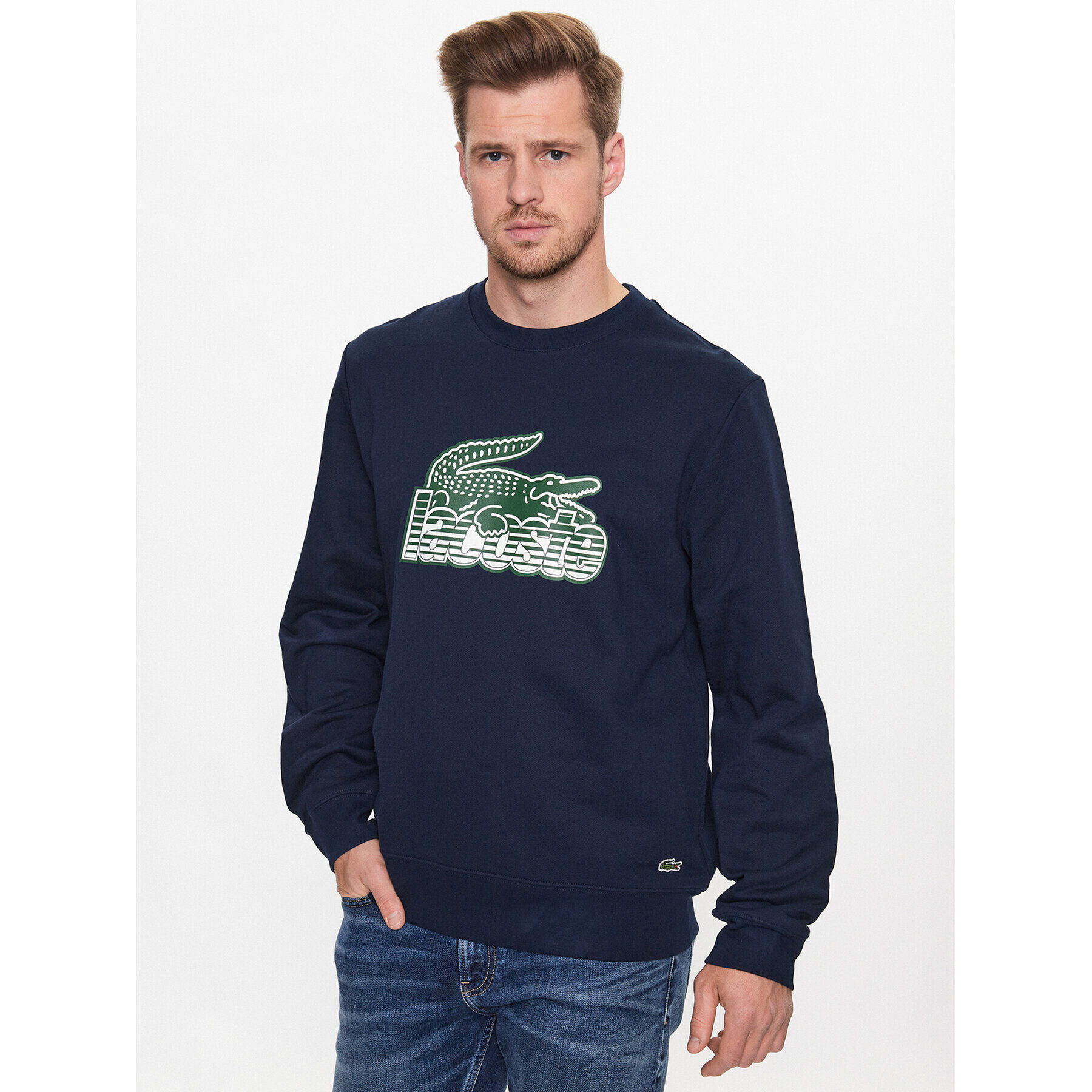 Lacoste Pulóver SH5087 Sötétkék Regular Fit - Pepit.hu