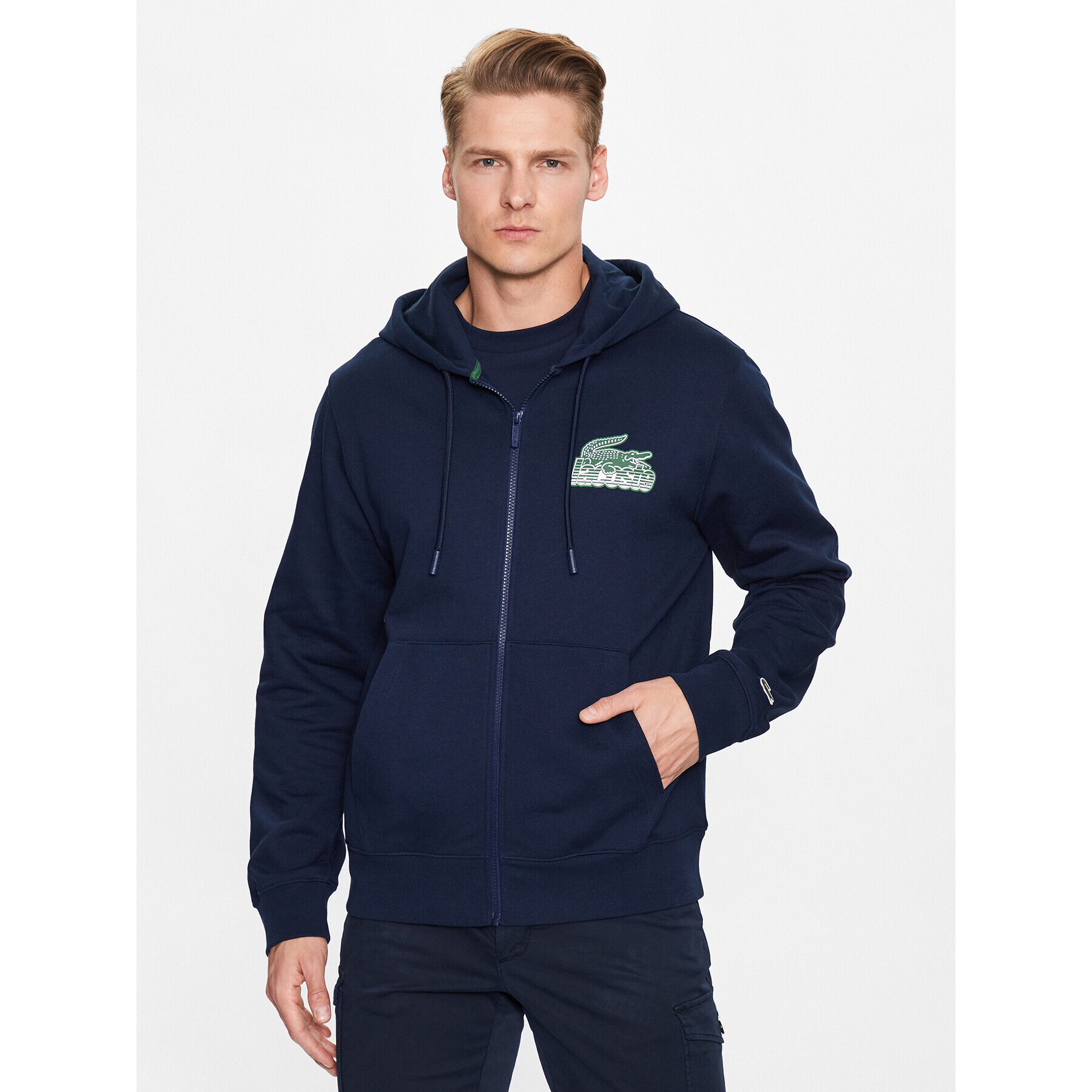 Lacoste Pulóver SH5088 Sötétkék Regular Fit - Pepit.hu