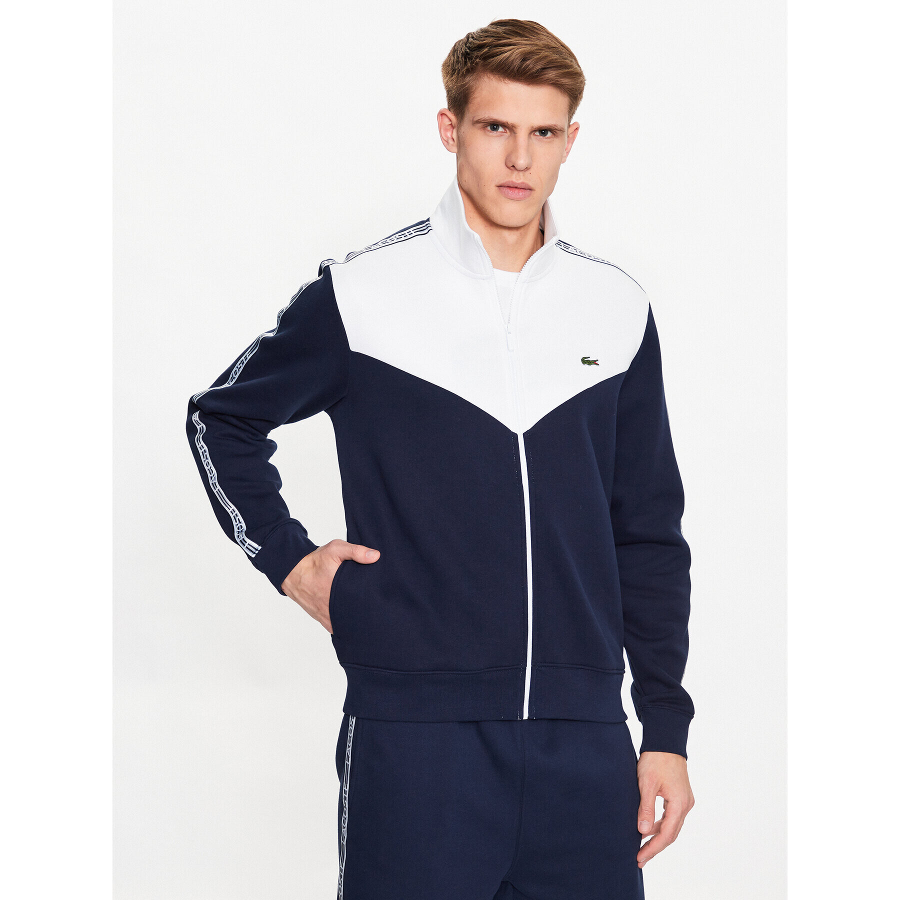 Lacoste Pulóver SH5808 Sötétkék Regular Fit - Pepit.hu