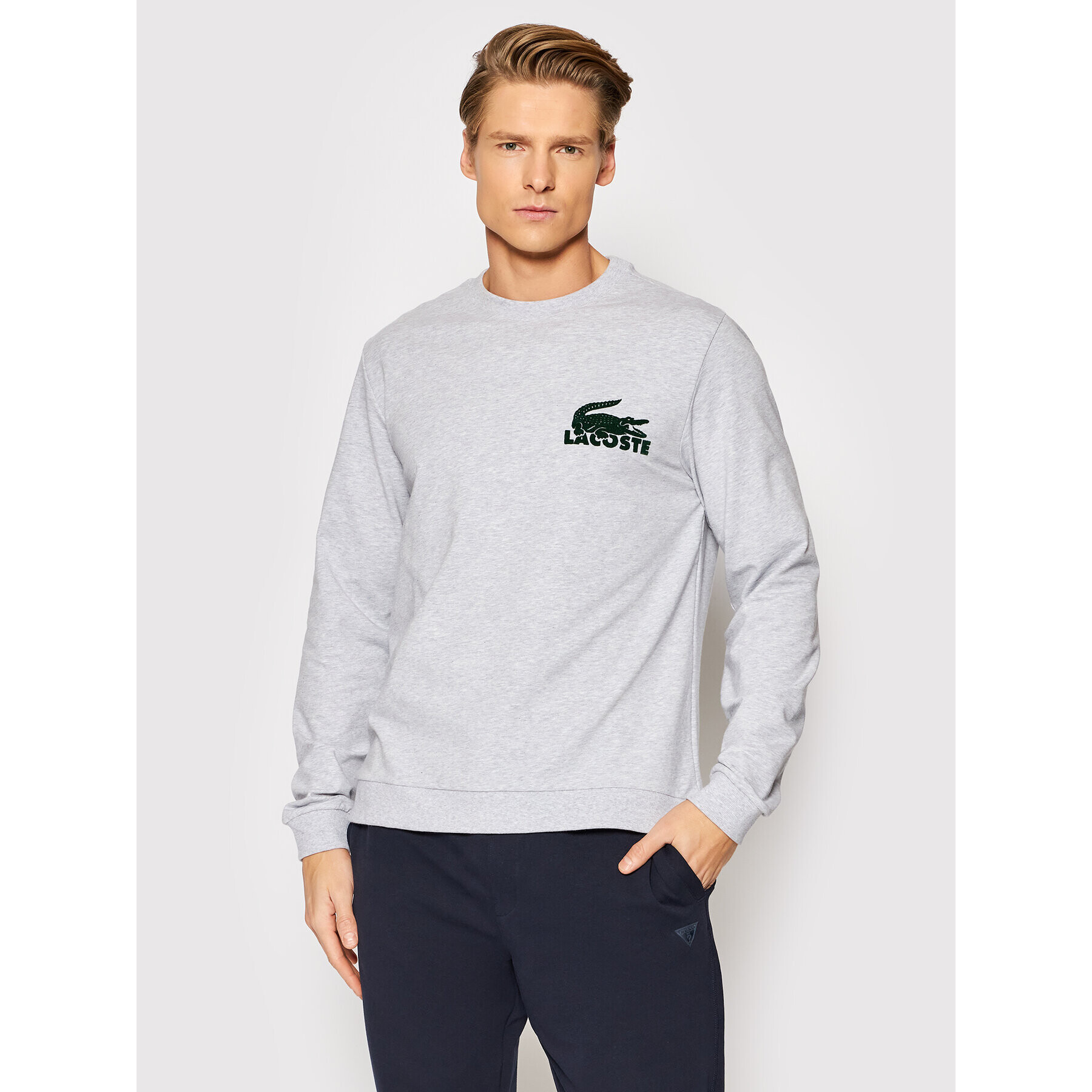 Lacoste Pulóver SH7477 Szürke Regular Fit - Pepit.hu