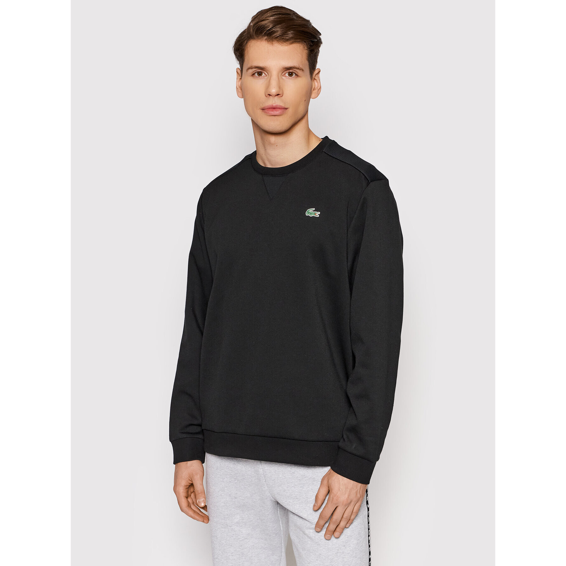 Lacoste Pulóver SH9604 Fekete Regular Fit - Pepit.hu