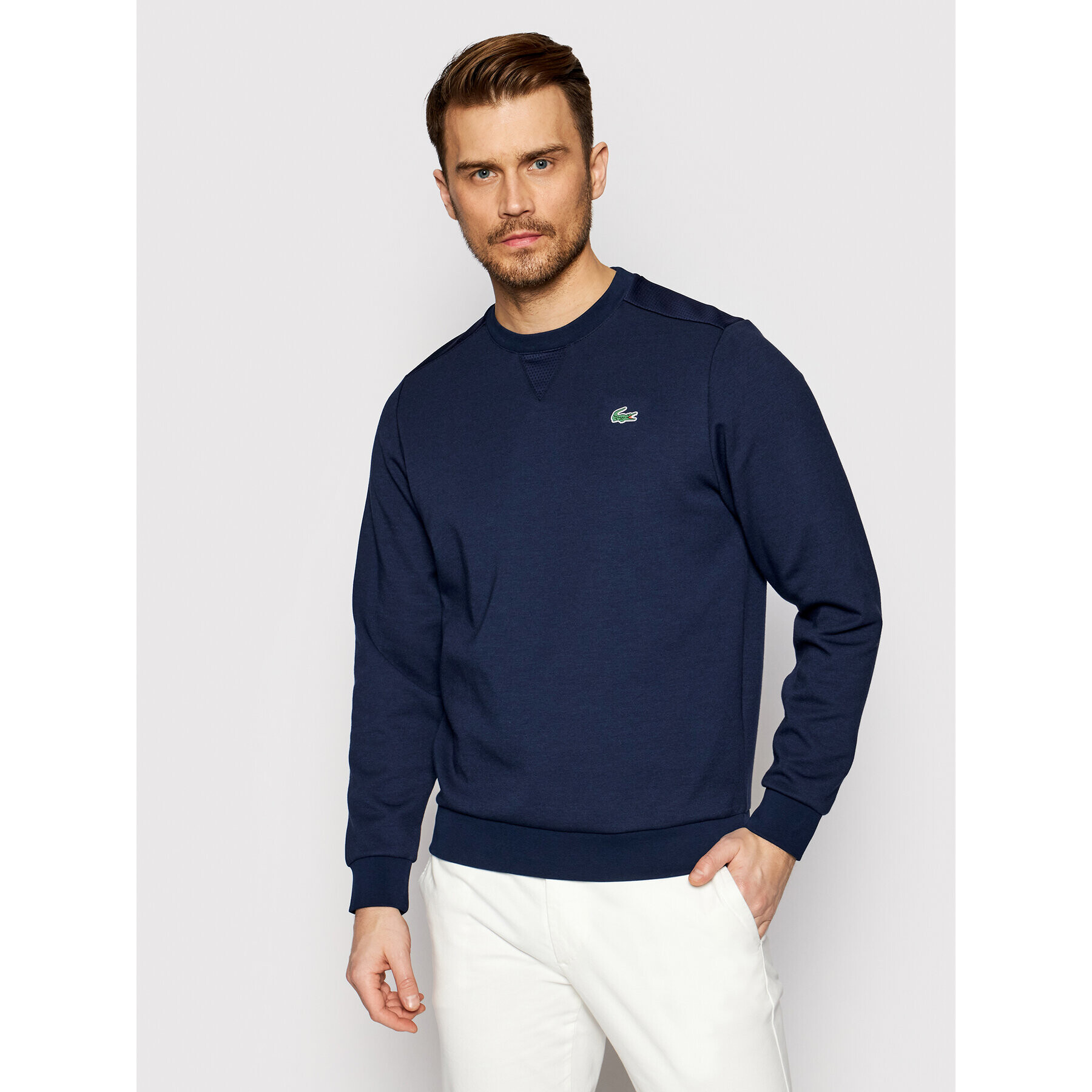 Lacoste Pulóver SH9604 Sötétkék Regular Fit - Pepit.hu