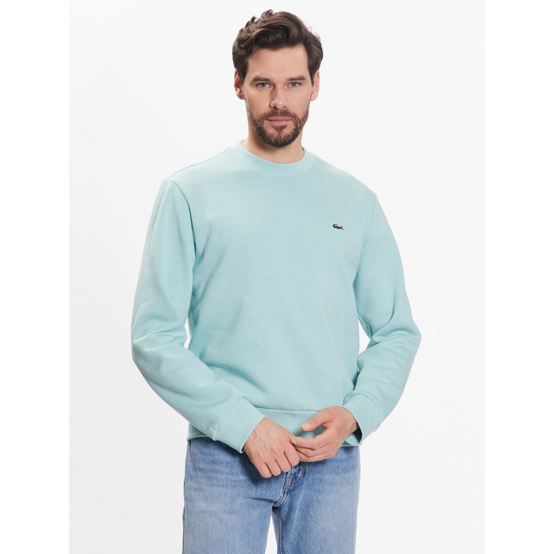 Lacoste Pulóver SH9608 Zöld Regular Fit - Pepit.hu