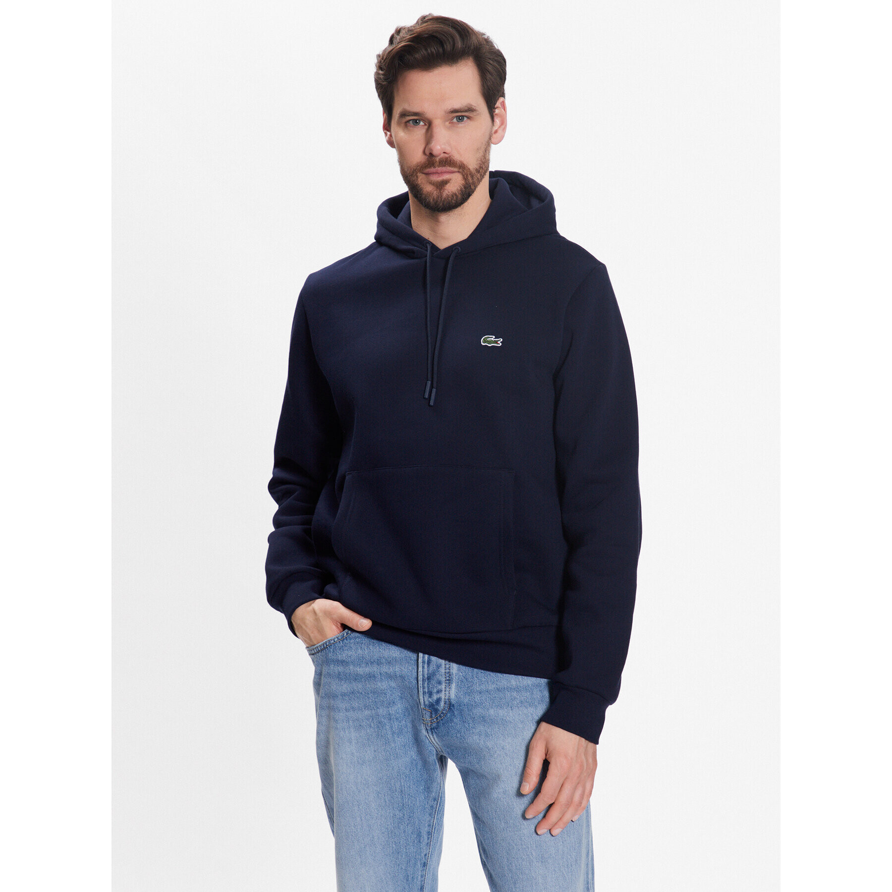 Lacoste Pulóver SH9623 Sötétkék Regular Fit - Pepit.hu