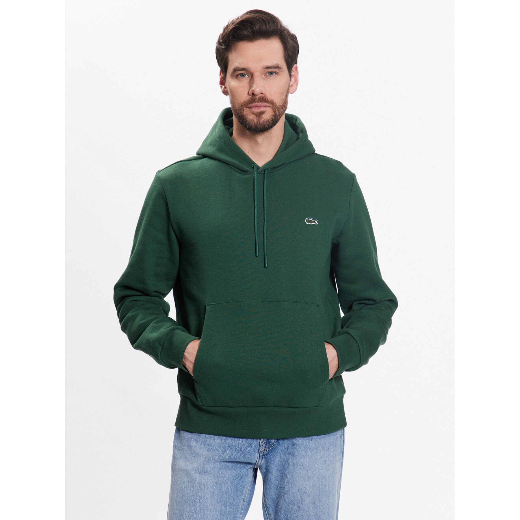 Lacoste Pulóver SH9623 Zöld Regular Fit - Pepit.hu