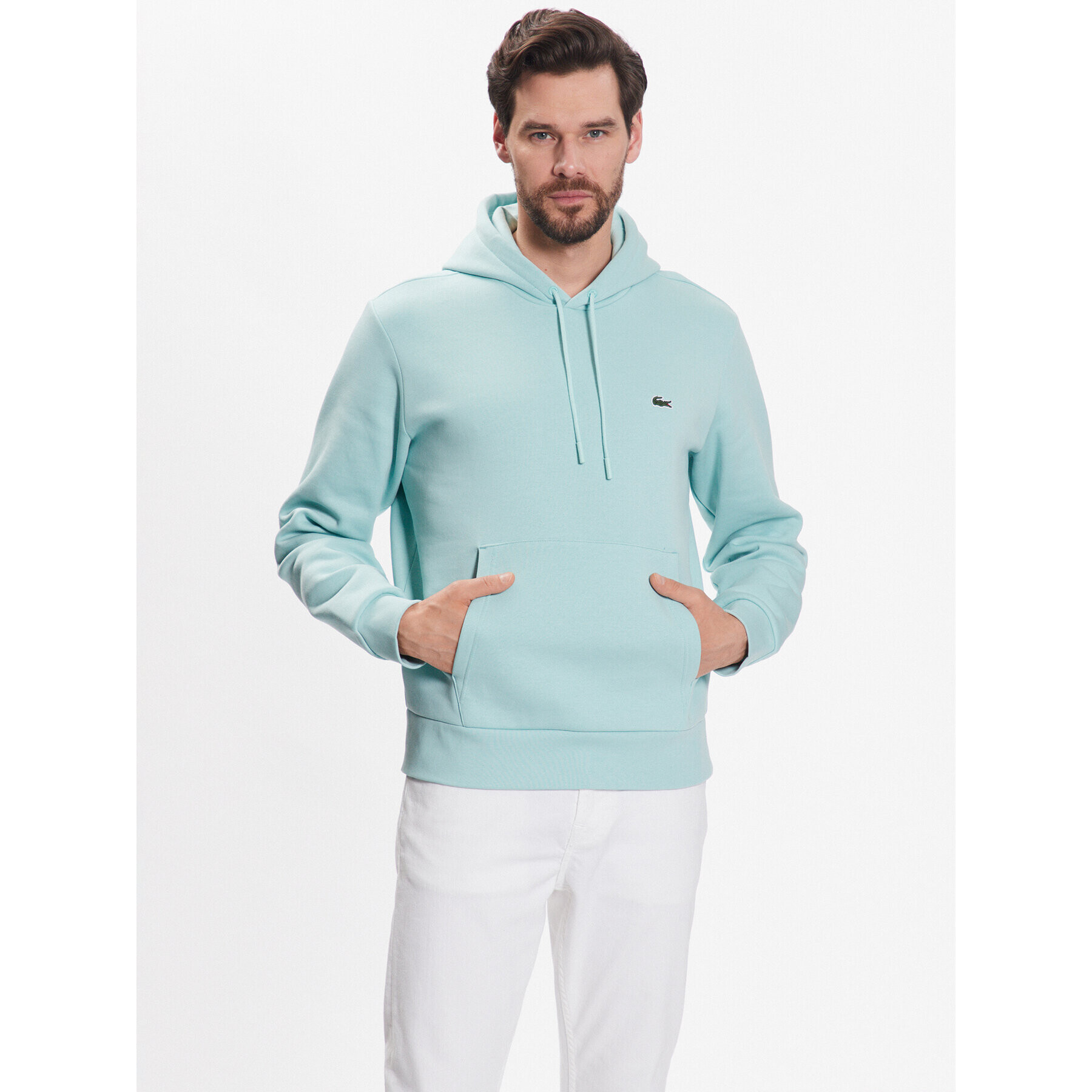 Lacoste Pulóver SH9623 Zöld Regular Fit - Pepit.hu