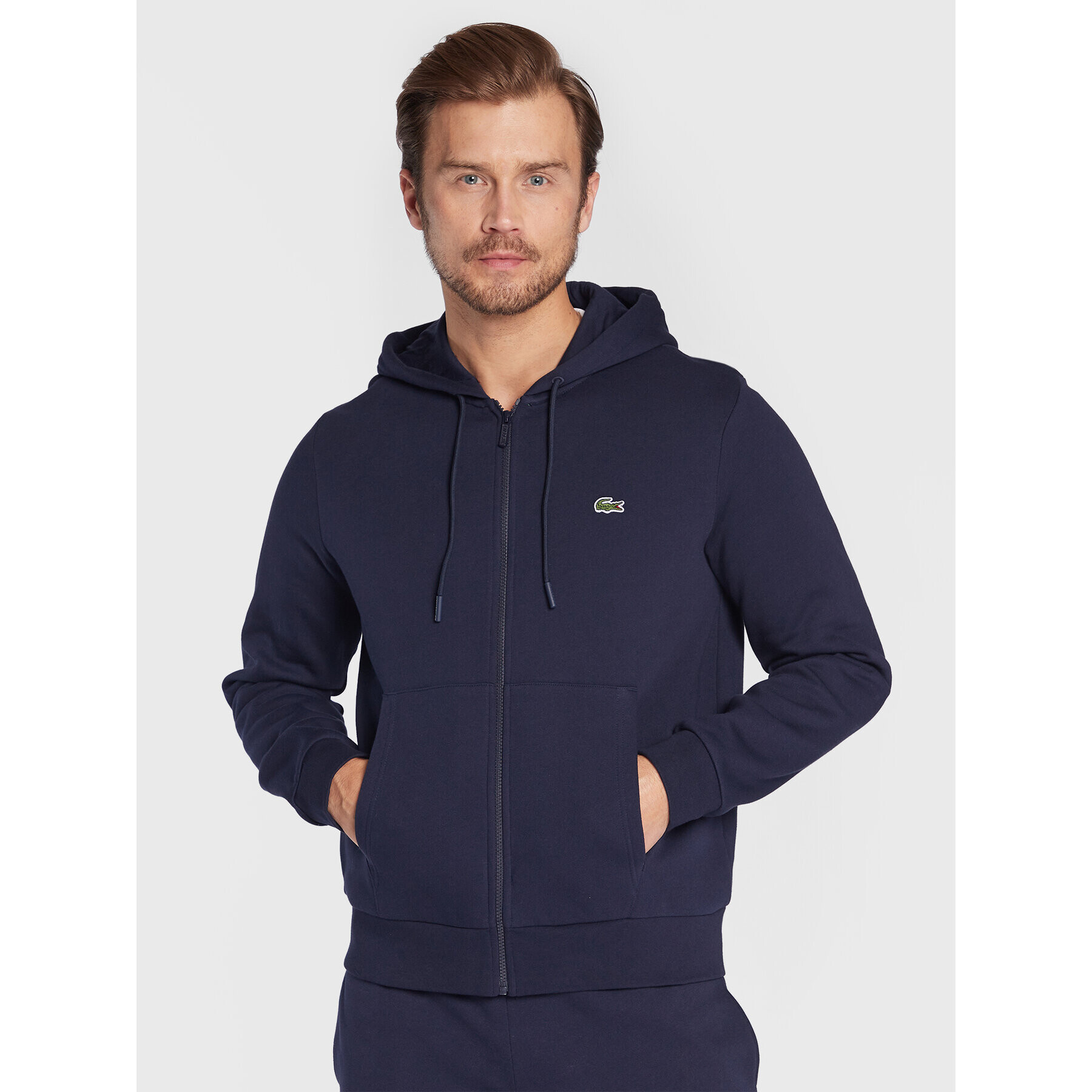 Lacoste Pulóver SH9626 Sötétkék Regular Fit - Pepit.hu