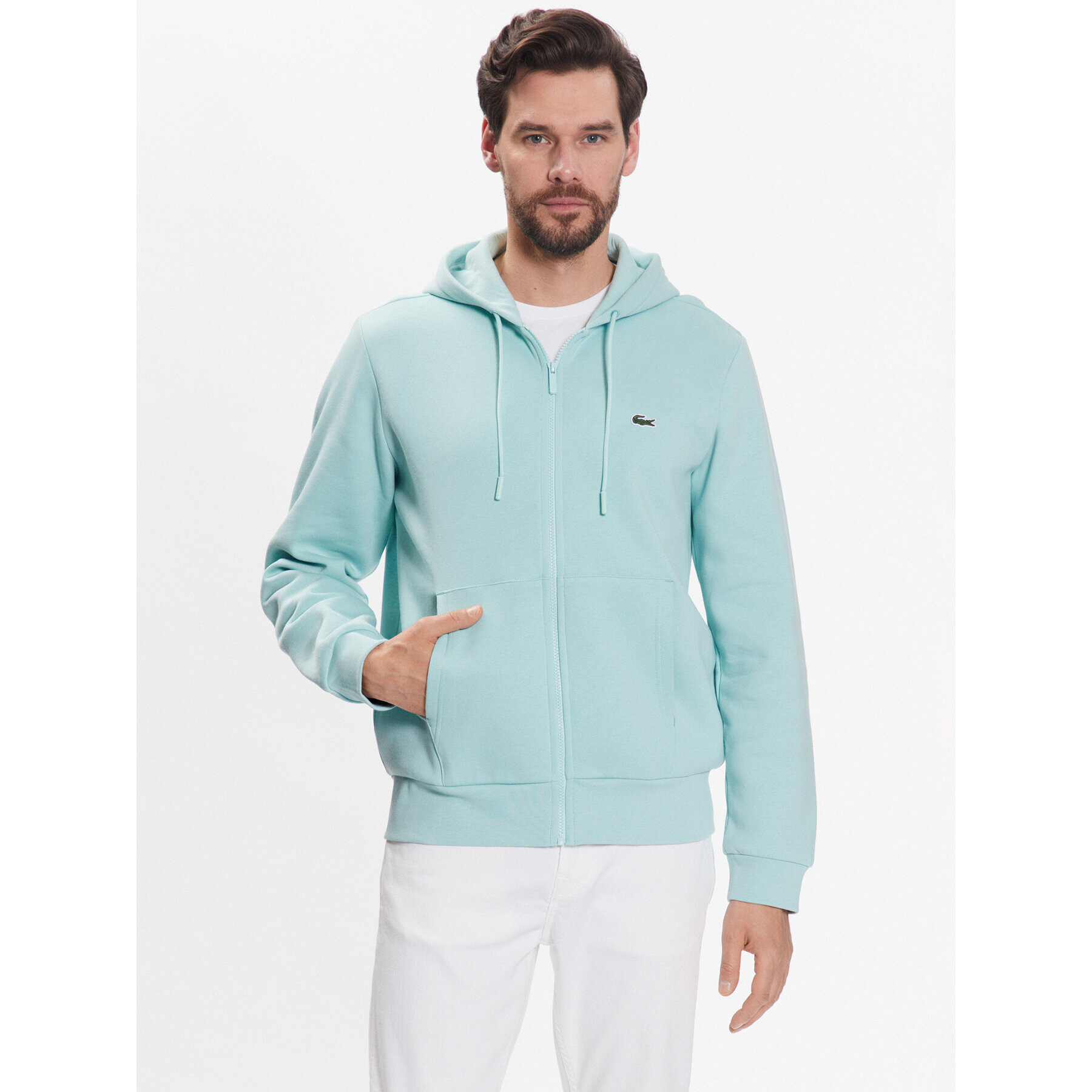 Lacoste Pulóver SH9626 Zöld Regular Fit - Pepit.hu