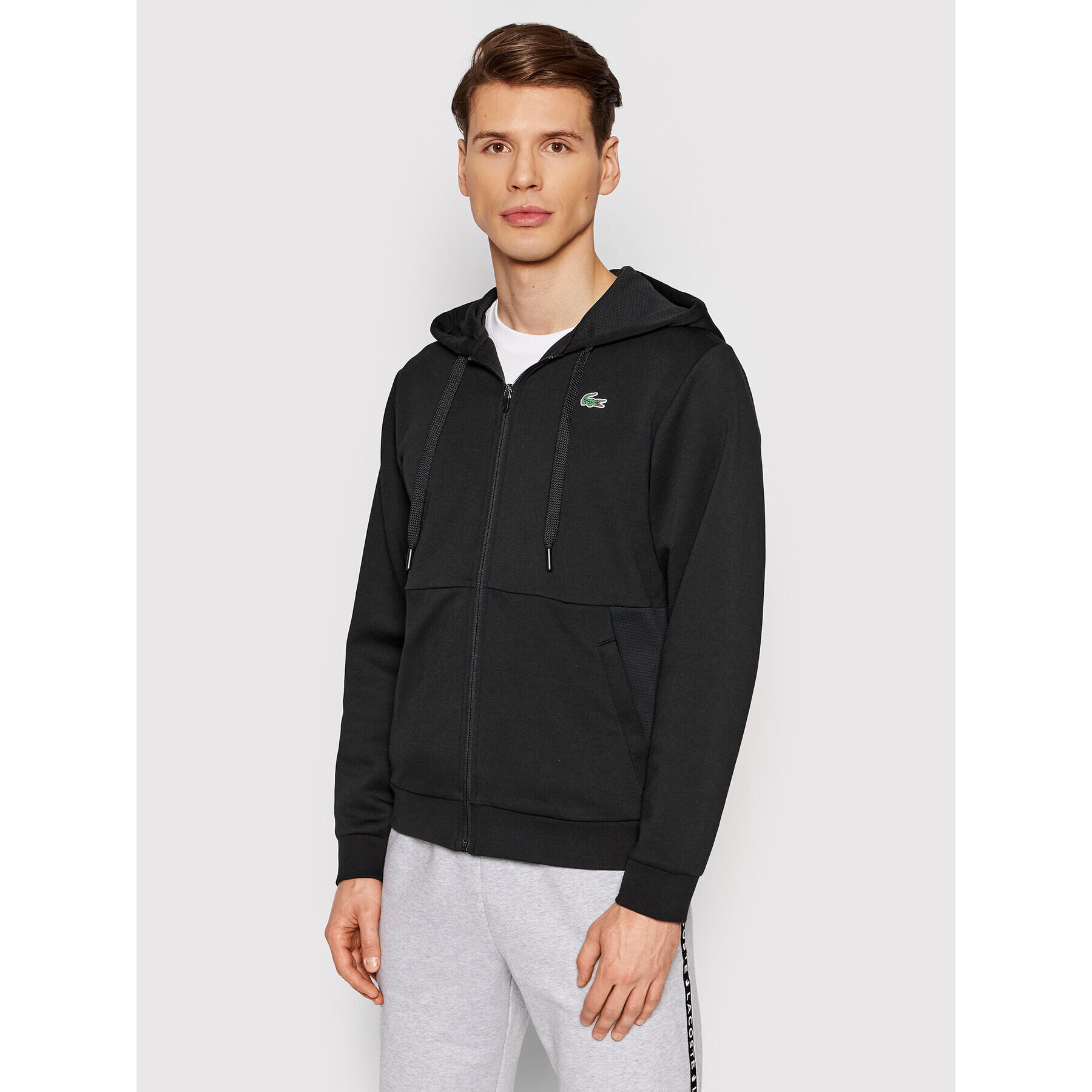 Lacoste Pulóver SH9676 Fekete Regular Fit - Pepit.hu