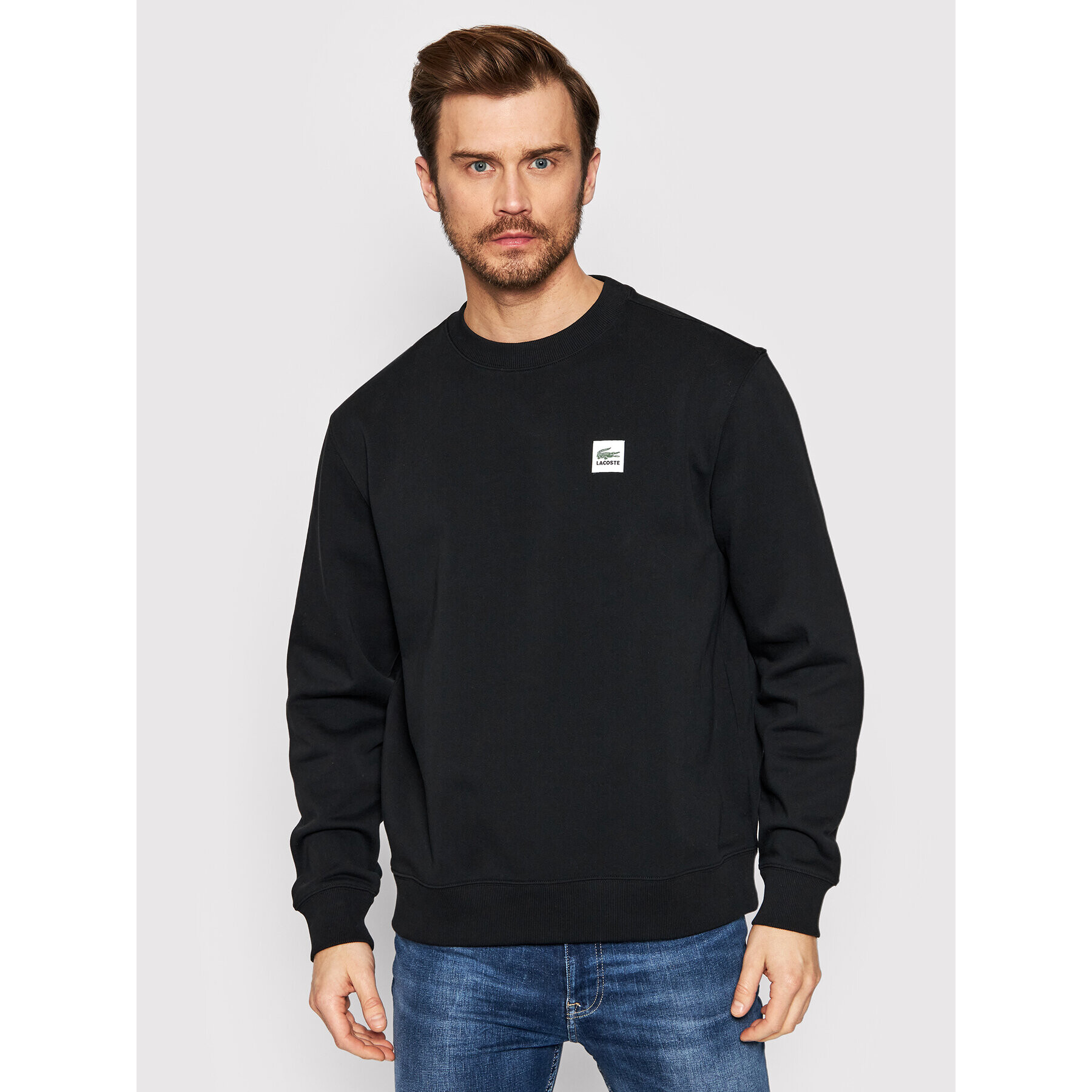 Lacoste Pulóver Unisex SH9182 Fekete Regular Fit - Pepit.hu