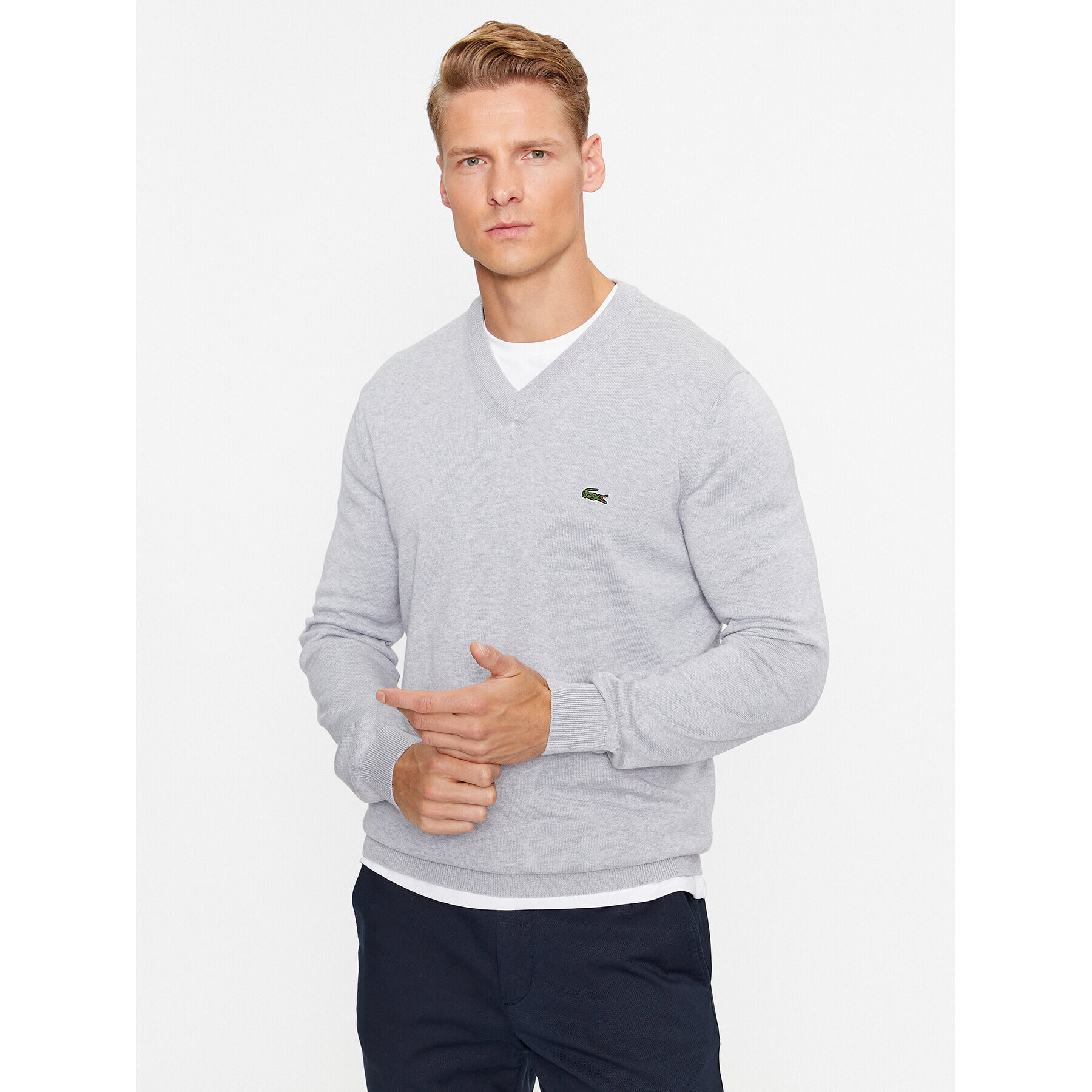 Lacoste Sweater AH1951 Szürke Regular Fit - Pepit.hu