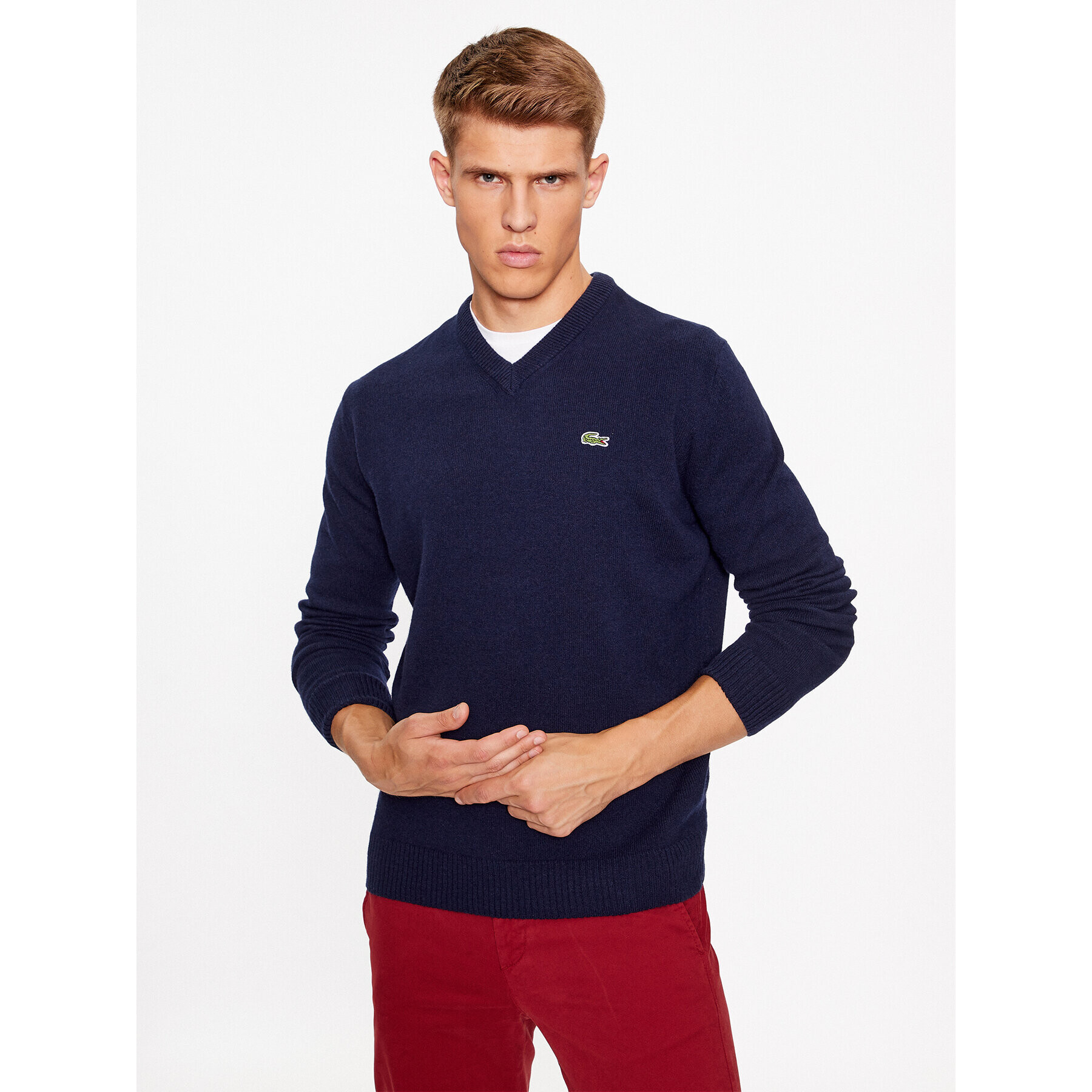 Lacoste Sweater AH1952 Sötétkék Regular Fit - Pepit.hu