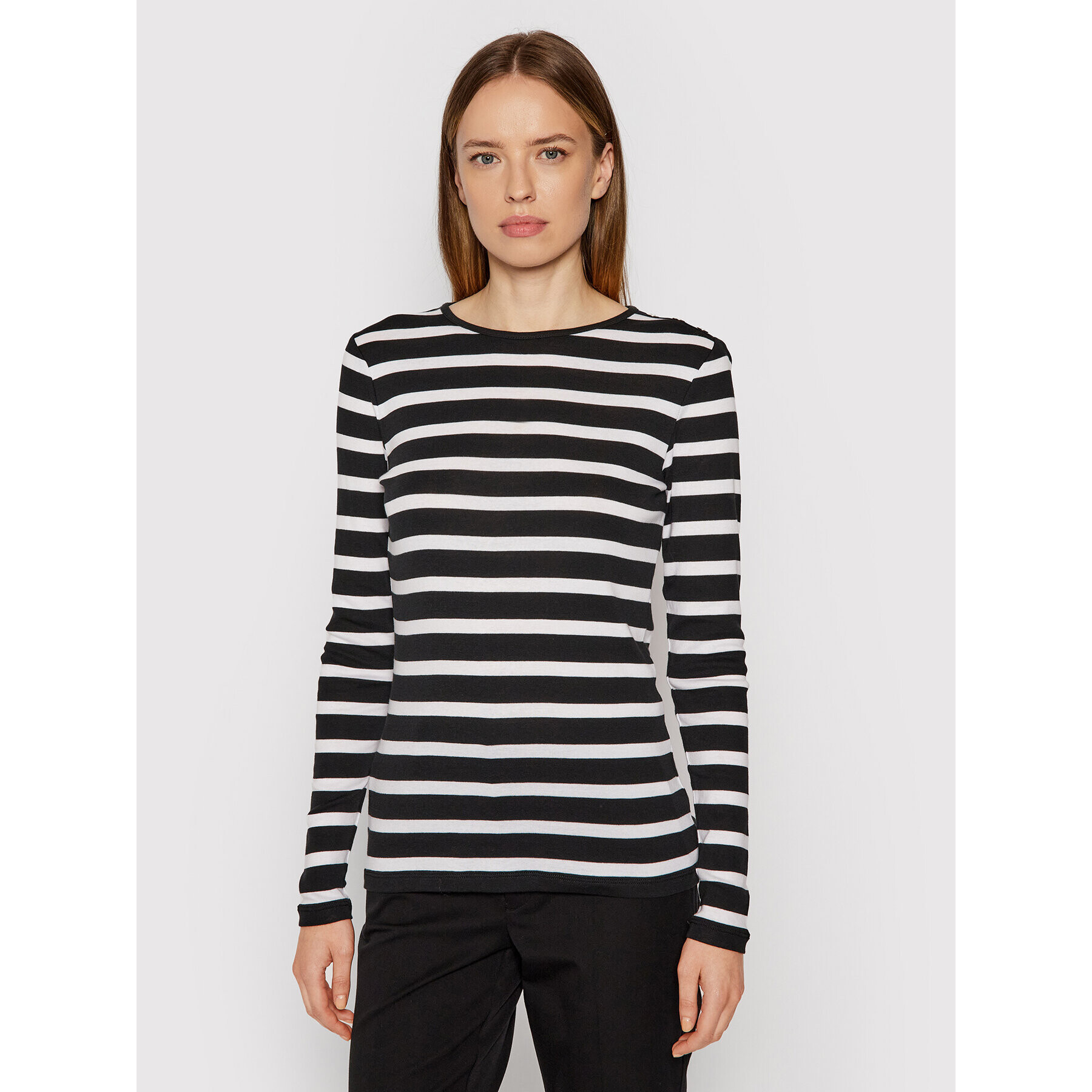 Lauren Ralph Lauren Blúz Crewneck 200523747001 Fekete Regular Fit - Pepit.hu