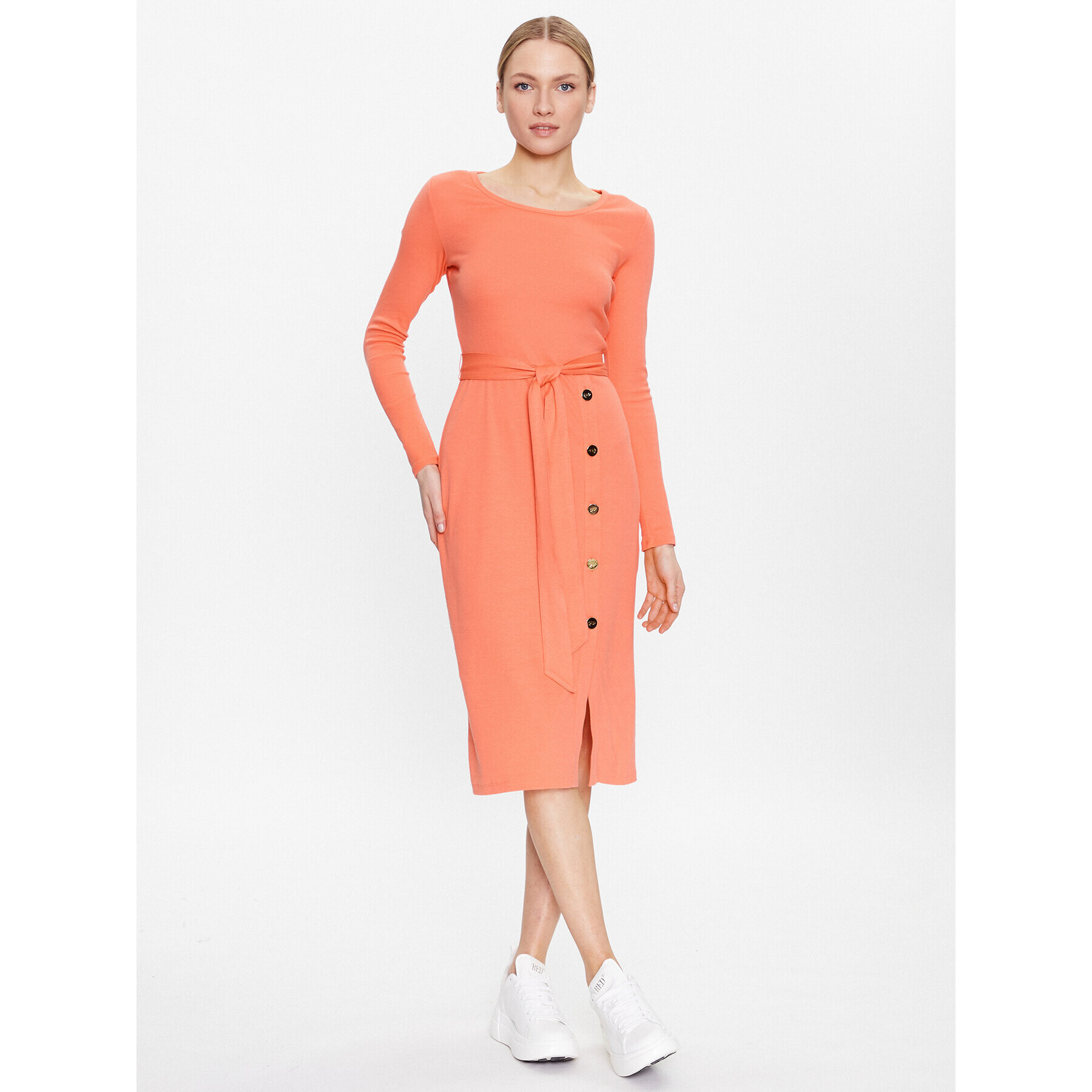 Lauren Ralph Lauren Kötött ruha 250889290002 Narancssárga Slim Fit - Pepit.hu