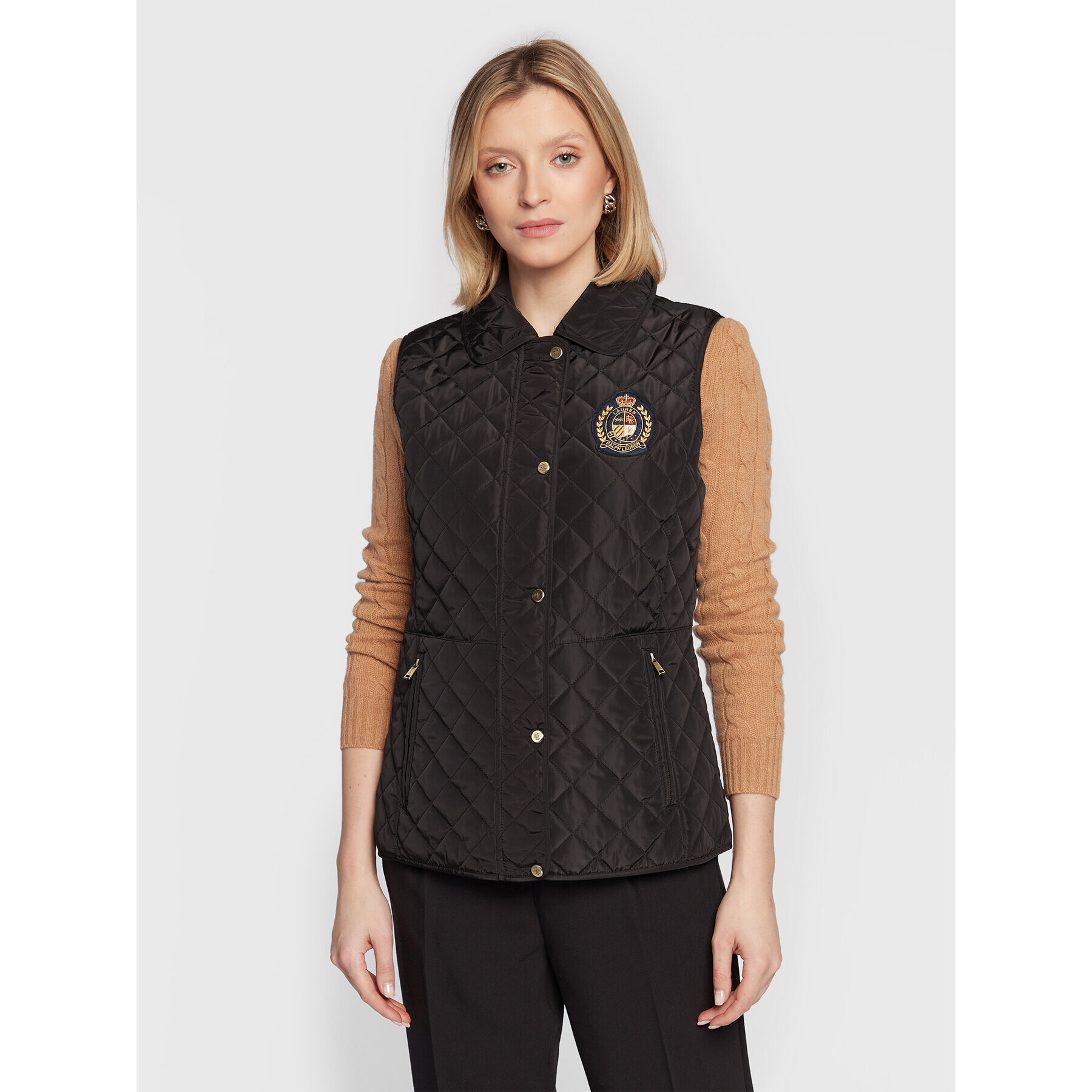 Lauren Ralph Lauren Mellény 297876474002 Fekete Regular Fit - Pepit.hu