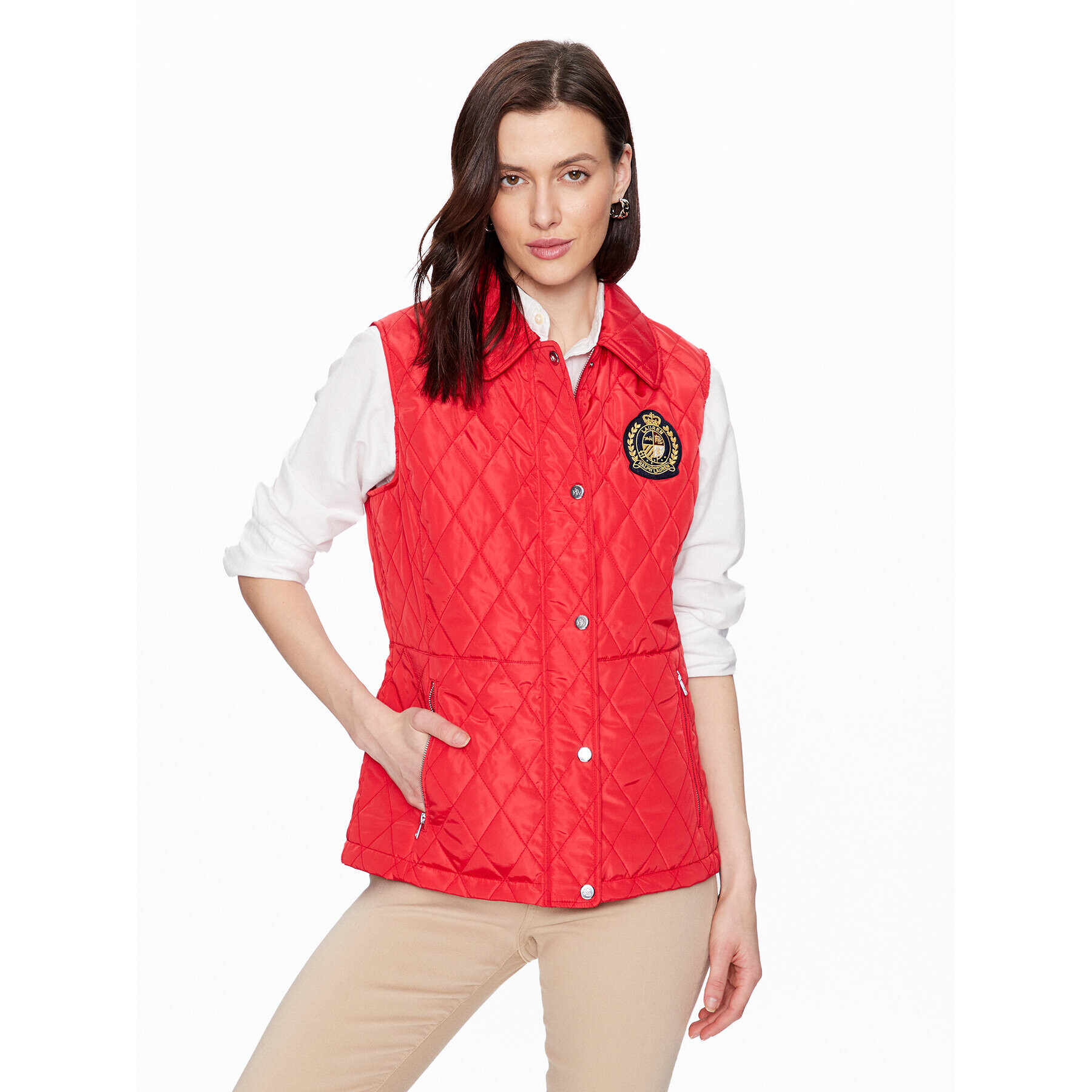 Lauren Ralph Lauren Mellény 297905084001 Piros Regular Fit - Pepit.hu