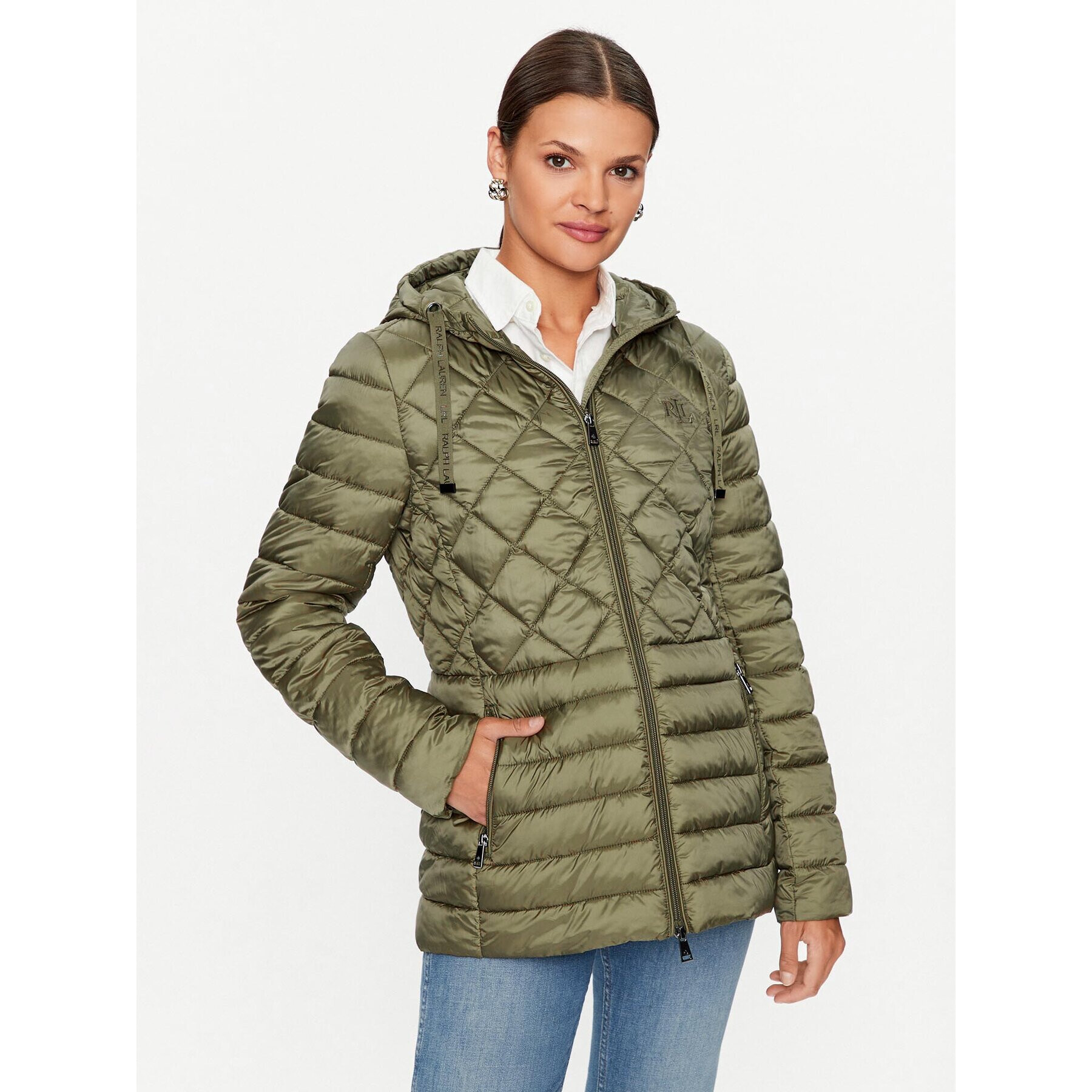 Lauren Ralph Lauren Pehelykabát 297918581002 Khaki Regular Fit - Pepit.hu