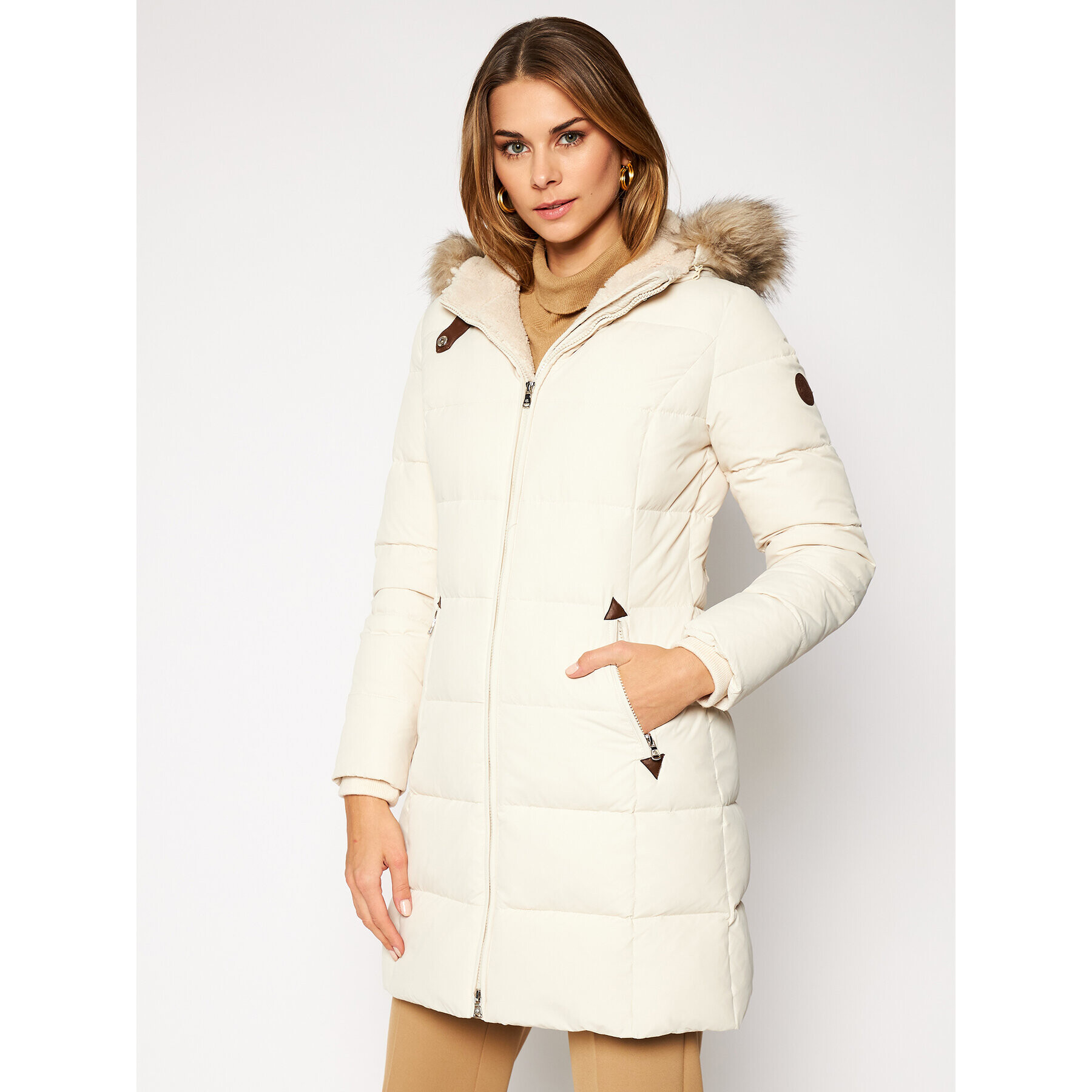 Lauren Ralph Lauren Pehelykabát Trim 297728271003 Bézs Regular Fit - Pepit.hu