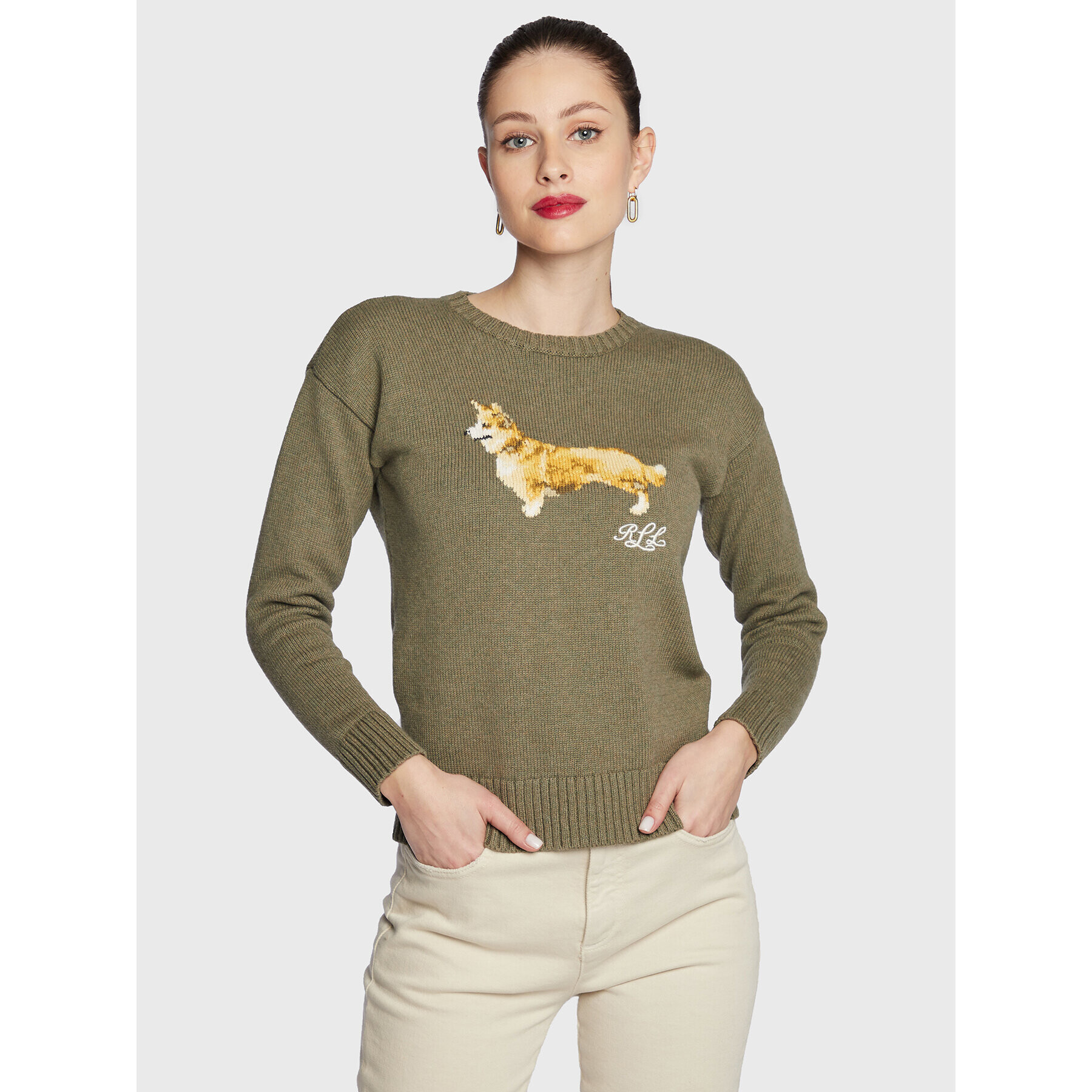 Lauren Ralph Lauren Sweater 200882135002 Zöld Regular Fit - Pepit.hu