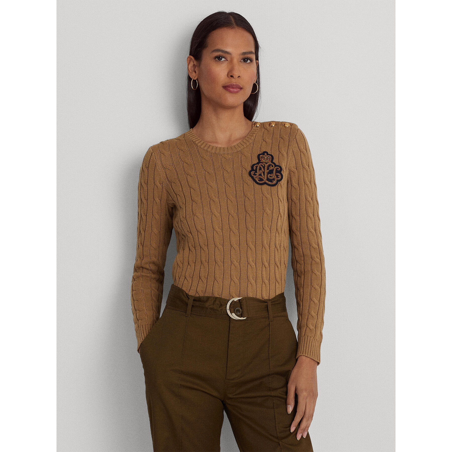 Lauren Ralph Lauren Sweater 200909340001 Barna Regular Fit - Pepit.hu