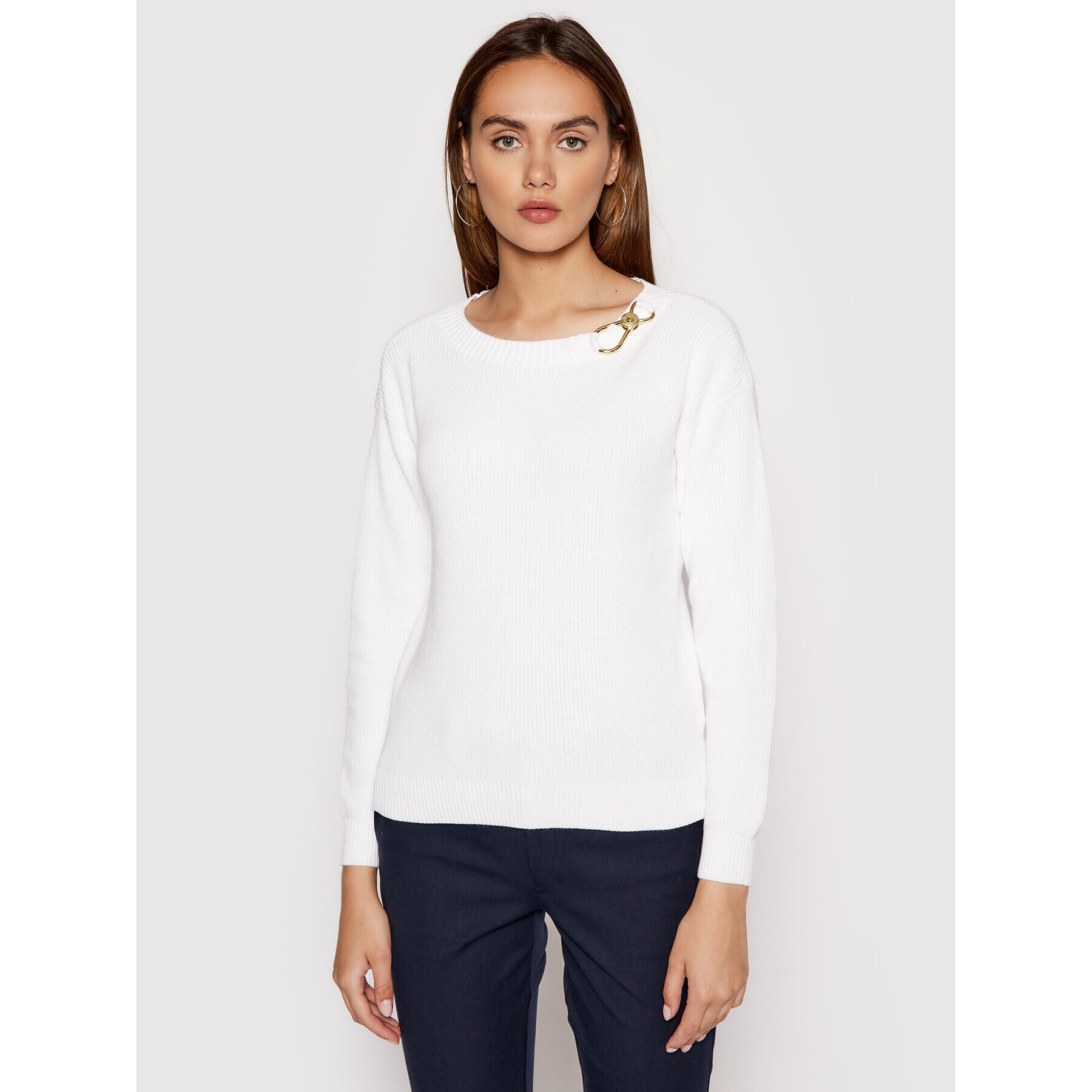 Lauren Ralph Lauren Sweater Combed 200837499002 Fehér Relaxed Fit - Pepit.hu