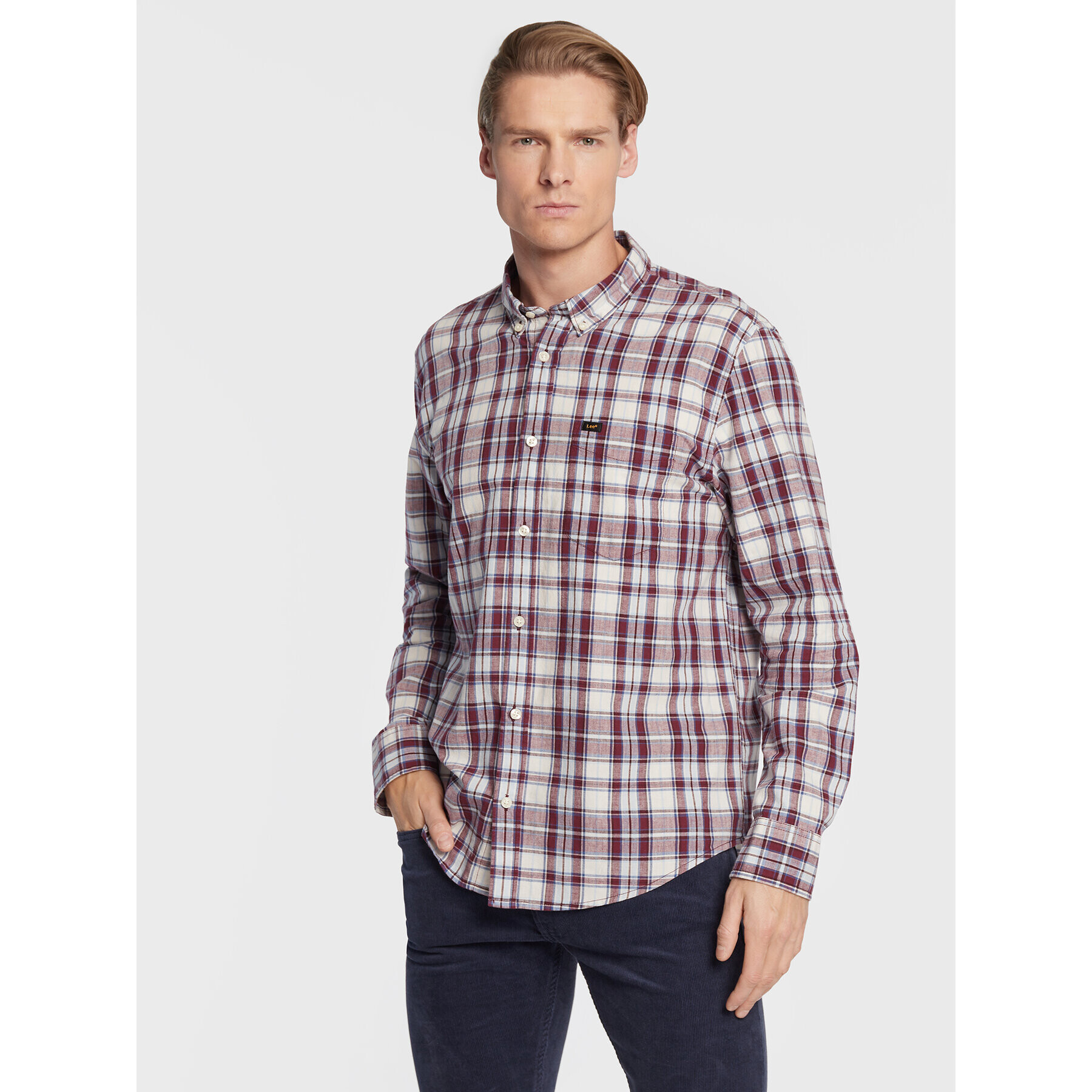 Lee Ing Button Down L880DG74 112322559 Bordó Regular Fit - Pepit.hu