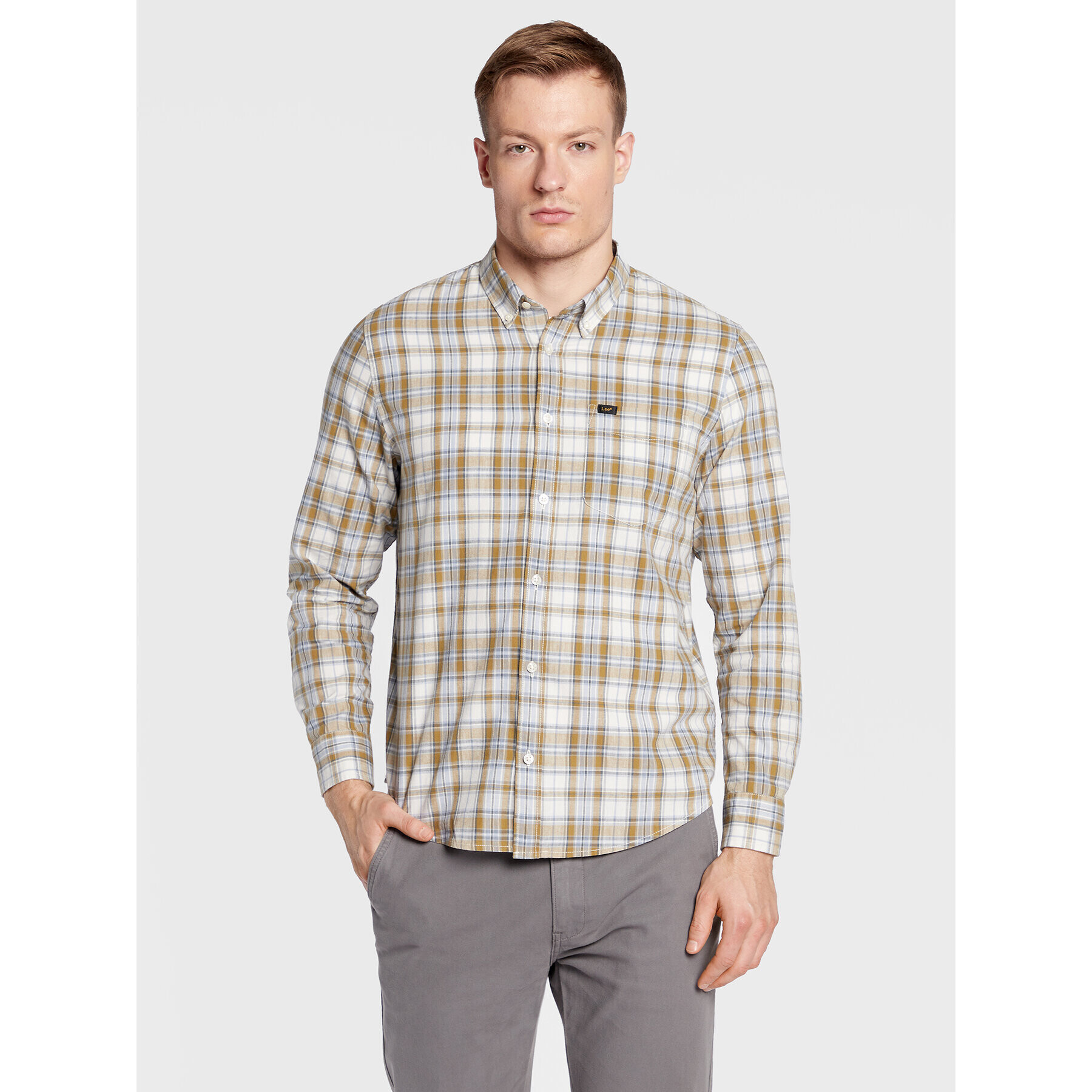 Lee Ing Button down L880DG85 112322587 Bézs Regular Fit - Pepit.hu