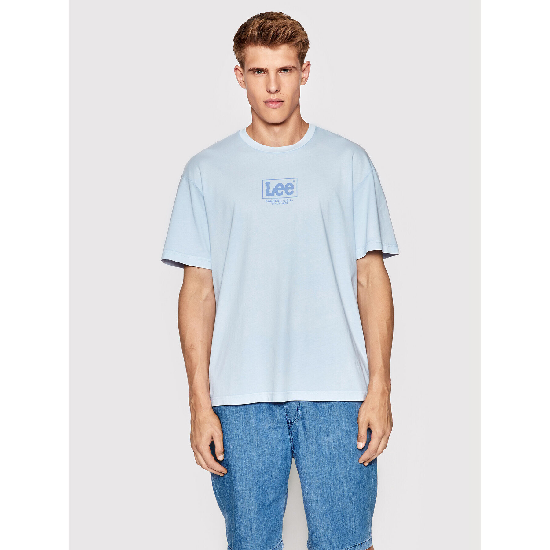 Lee Póló Logo L68RQTUW Kék Loose Fit - Pepit.hu