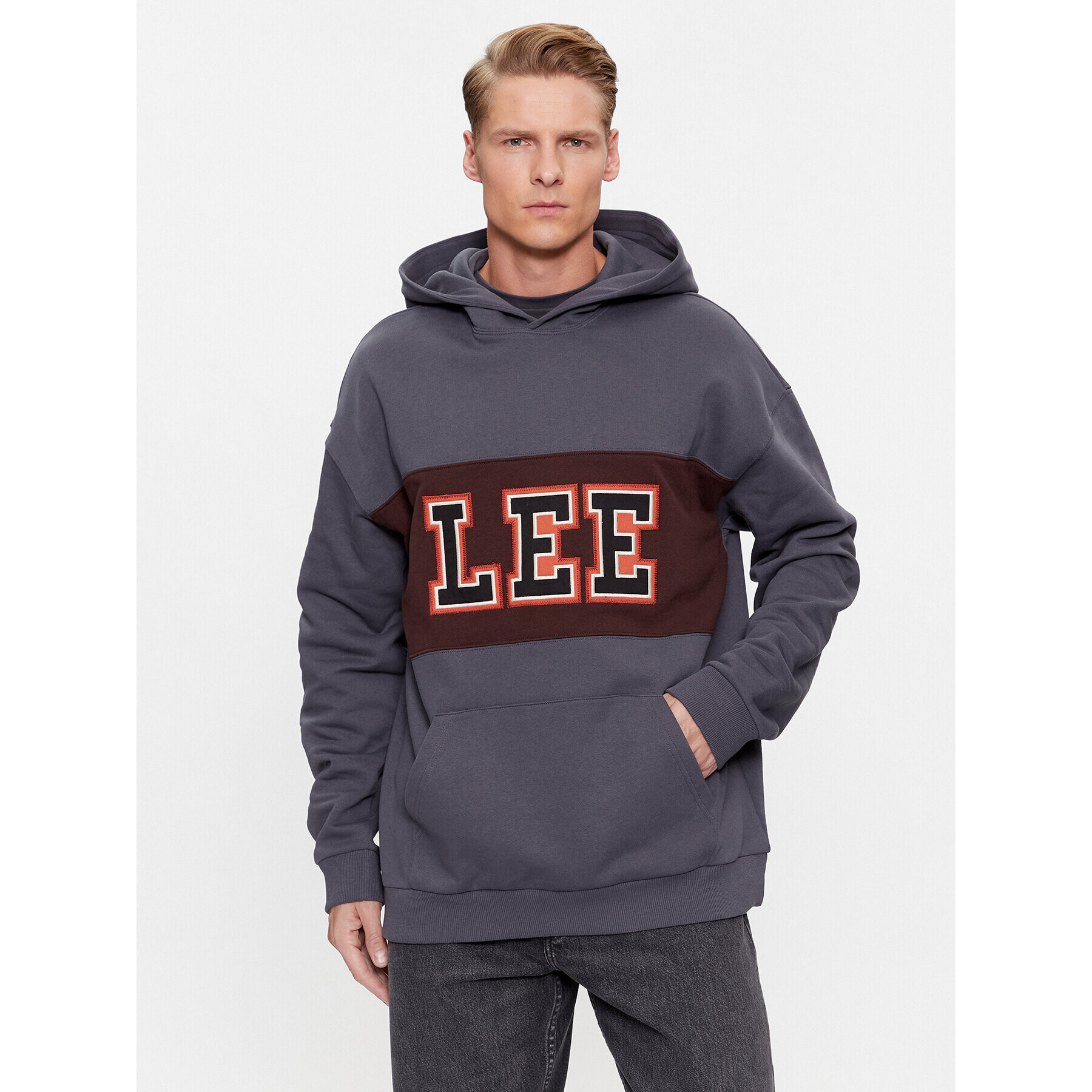 Lee Pulóver 112342477 Sötétkék Loose Fit - Pepit.hu