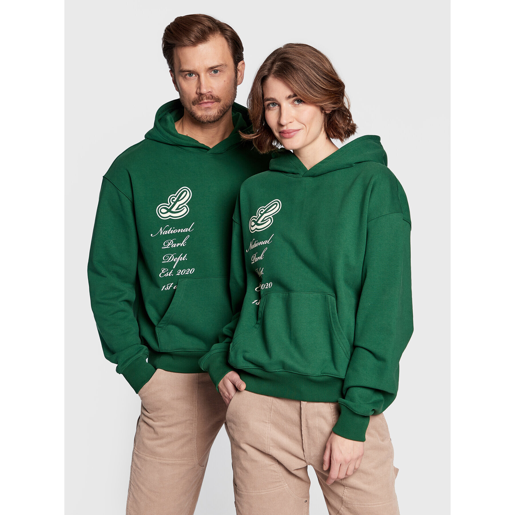 Leeves Pulóver Unisex Green Aniversary Zöld Boxy Fit - Pepit.hu