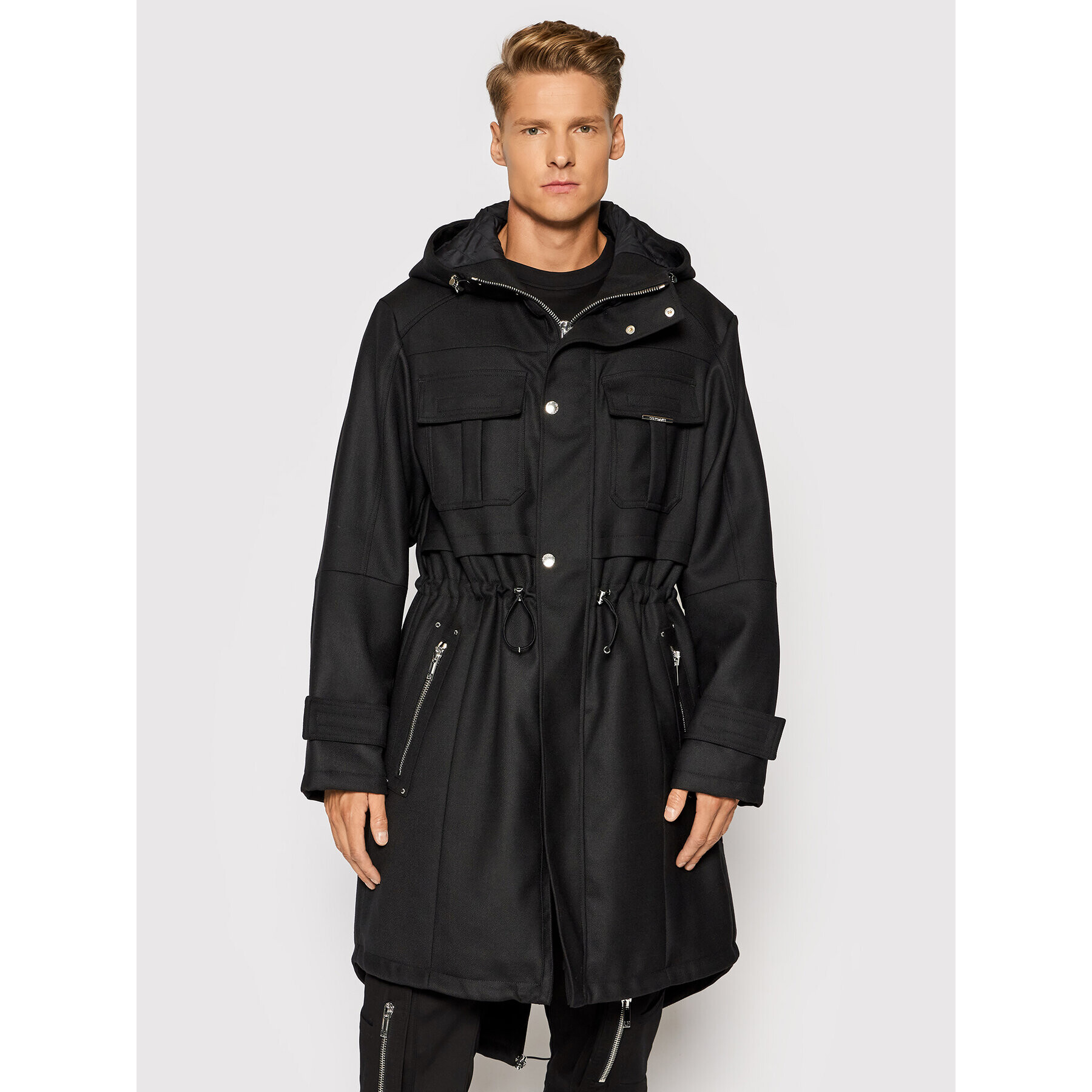 Les Hommes Parka LLQ501313U Fekete Regular Fit - Pepit.hu