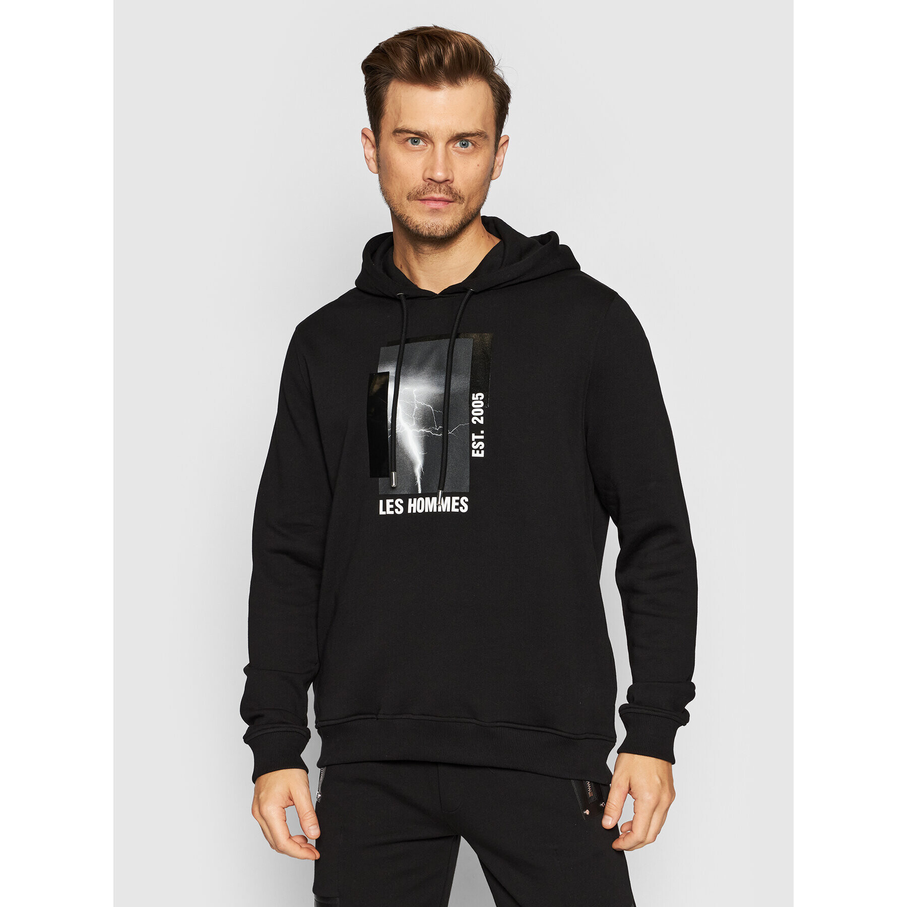 Les Hommes Pulóver LLH465758P Fekete Relaxed Fit - Pepit.hu