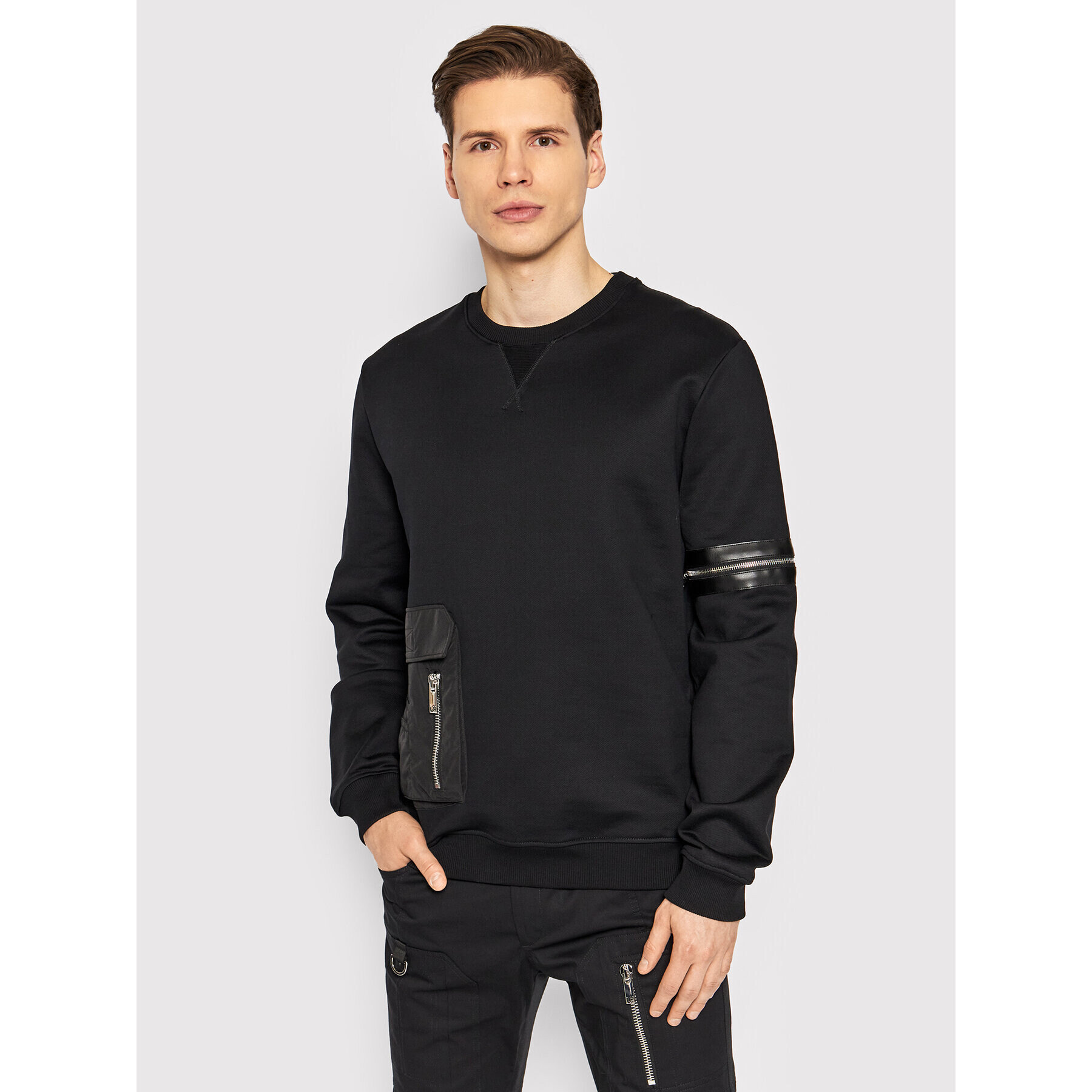 Les Hommes Pulóver LMH103741B Fekete Regular Fit - Pepit.hu